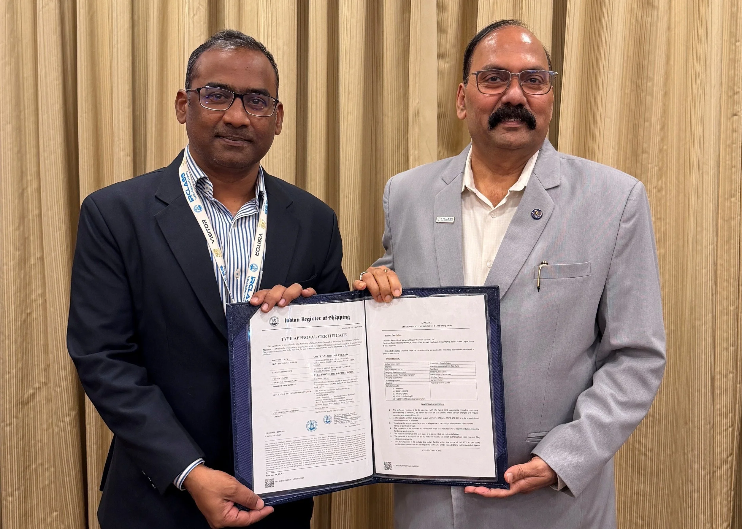 IRS grants type approval to Volteo Maritime’s Electronic Record Book – WAYSHIP