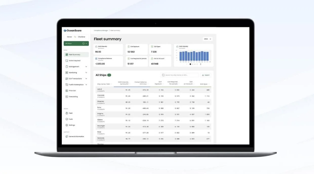 OceanScore integrates Compliance Manager directly with major shipping groups’ financial systems