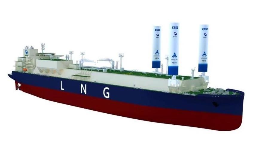 Wind-assisted LNG carrier concept from Dalian Shipbuilding secures Bureau Veritas’ AiP for low-carbon operations