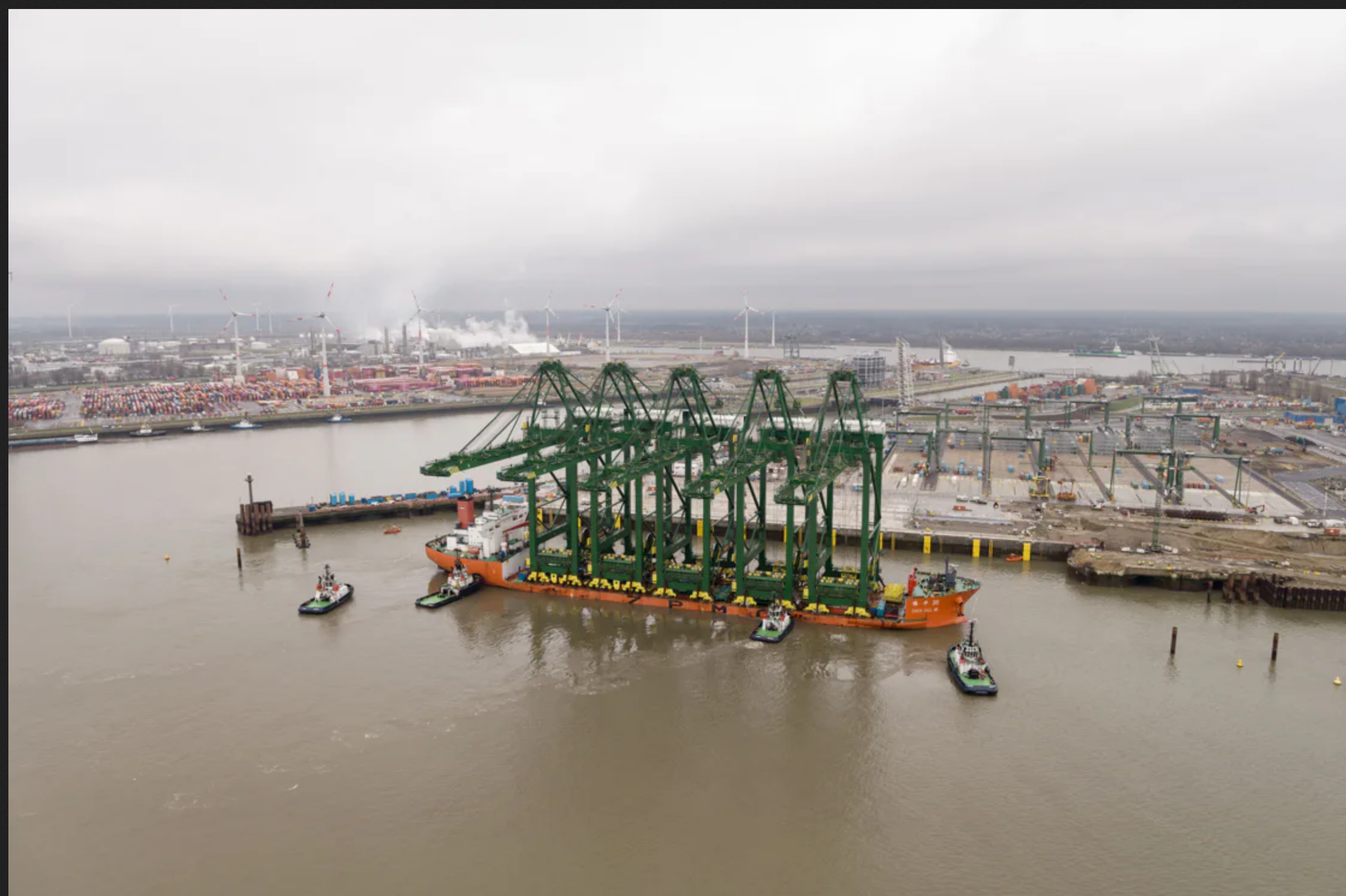 PSA Antwerp welcomes five new mega ship-to-shore cranes as project Emerald reaches major mile