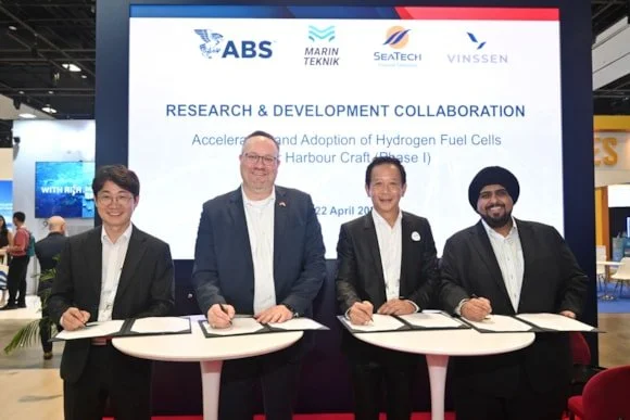 ABS, Marinteknik, Seatech, and VINSSEN launch hydrogen fuel cell harbour craft pilot study in Singapore