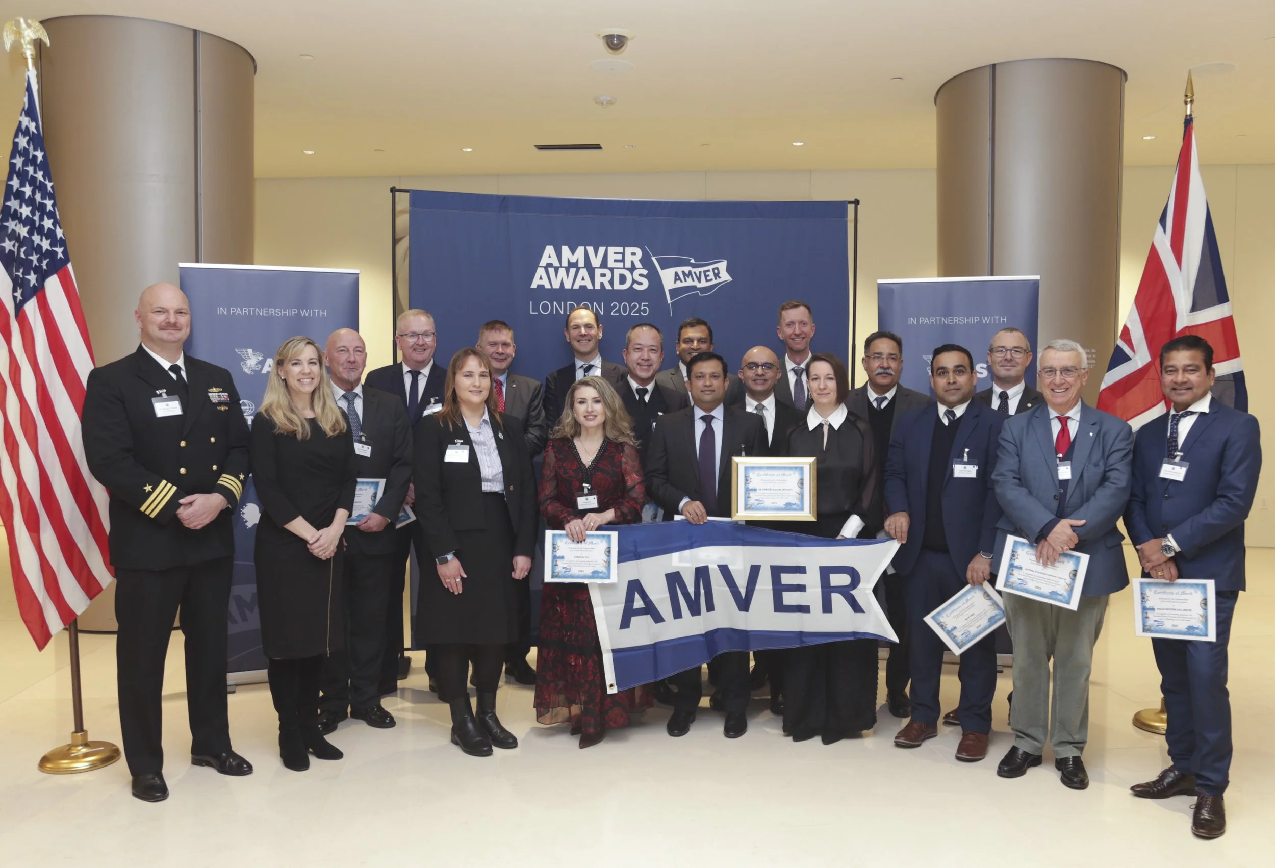 AMVER Awards honour UK maritime companies for commitment to Search and Rescue