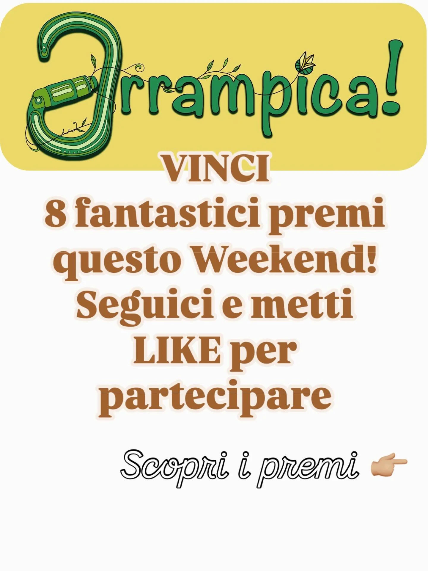 🇮🇹VINCI 8 FANTASTICI PREMI! Vieni a trovarci al @rockmasterfestival presso Il climbing Village per toccarli con mano. Seguici, metti Like e condividi con un amico per partecipare! 

🇬🇧WIN 8 AMAZING PRIZES! Come visit us at the @rockmasterfestival