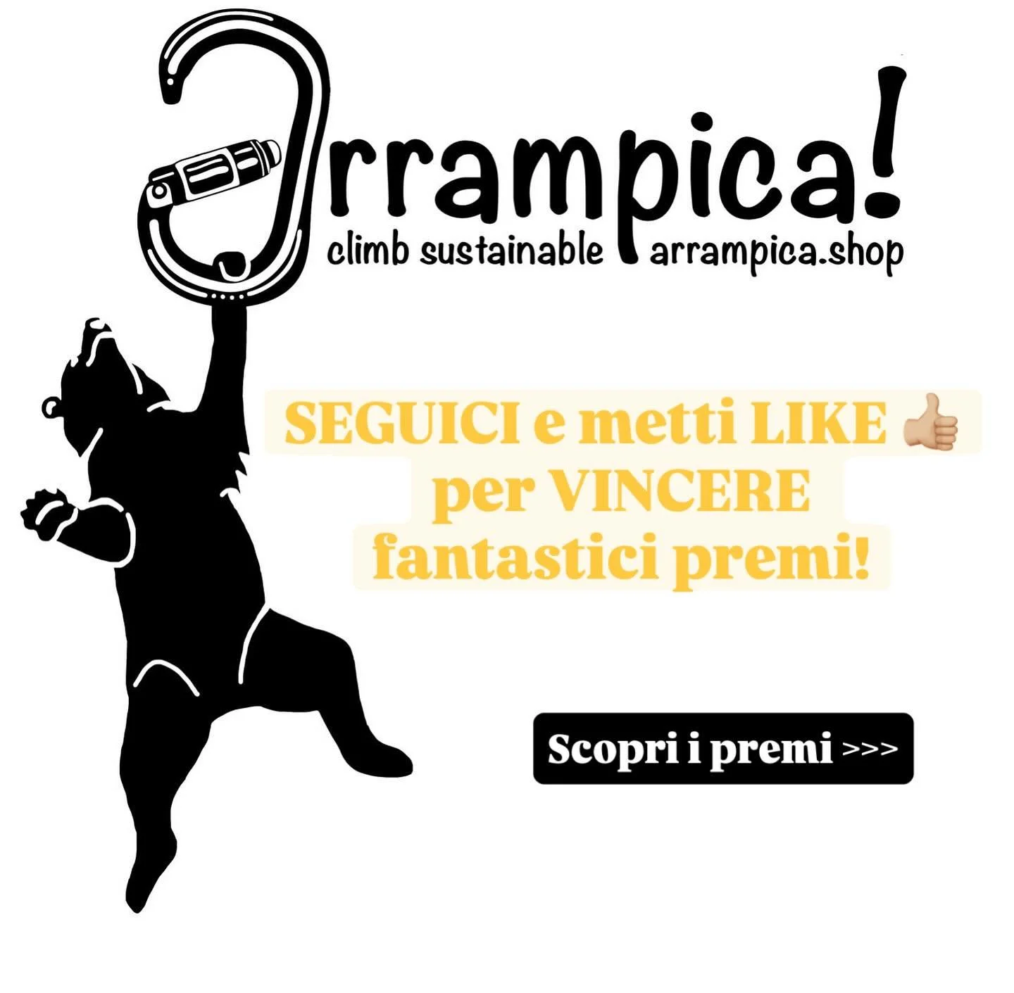 ⚡️ SEGUICI E VINCI!⚡️

Vinci 8 premi eco-friendly di Arrampica (imbragatura, 2x hangboard, 2x portamagnesio, 3x lime🌿). Come?

👉 Segui @arrampica.it
❤️ Metti like a questo post

Estrazione Domenica 27 ottobre &mdash; non perdere l&rsquo;occasione!
