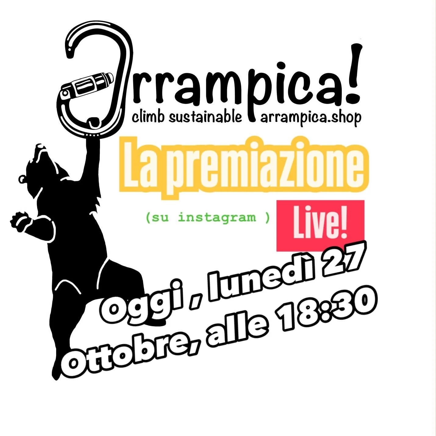 🚨🚨Ciao a tutti! Non perdetevi questa sera alle 18:30 LIVE su Instagram l&rsquo;estrazione degli otto fortunati che riceveranno i premi di arrampica! 🥇🥈🥉

Ecco finalmente la premiazione del &ldquo;Glorioso concorso internazionale&rdquo; di arramp