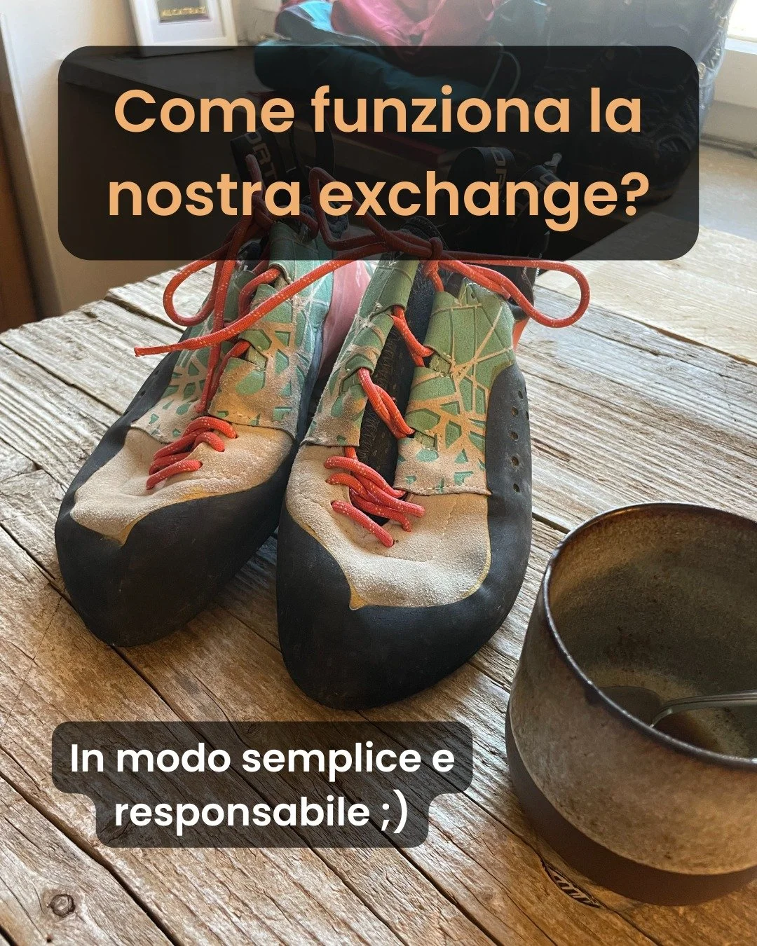 🇮🇹 Italiano
Come funziona il Gear Exchange di Arrampica?**
In modo semplice. E responsabile.

1️⃣ Carichi la tua gear outdoor
2️⃣ L&rsquo;annuncio va subito online
3️⃣ Chi compra decide in modo consapevole
4️⃣ La community mantiene alto il livello
