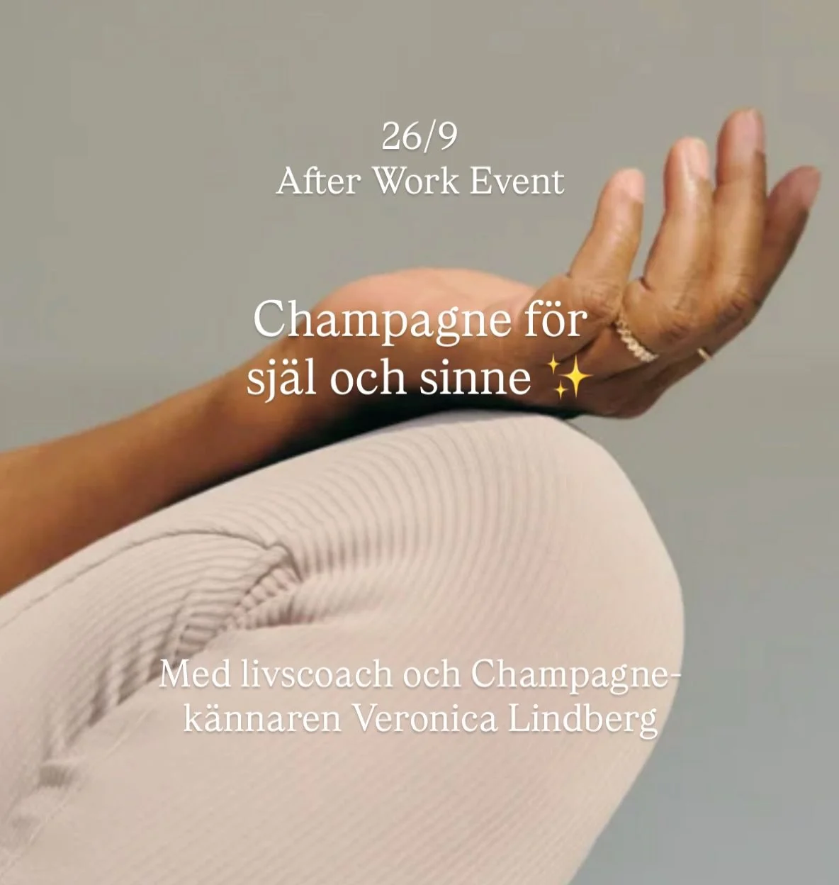 EVENT 26/9
Välkommen till en skön och bubblande kväll där vi landar i nuet och öppnar sinnena tillsammans.
Under 1,5 timme får du en mjuk stund att släppa taget om vardagens stress och istället bara vara, inn