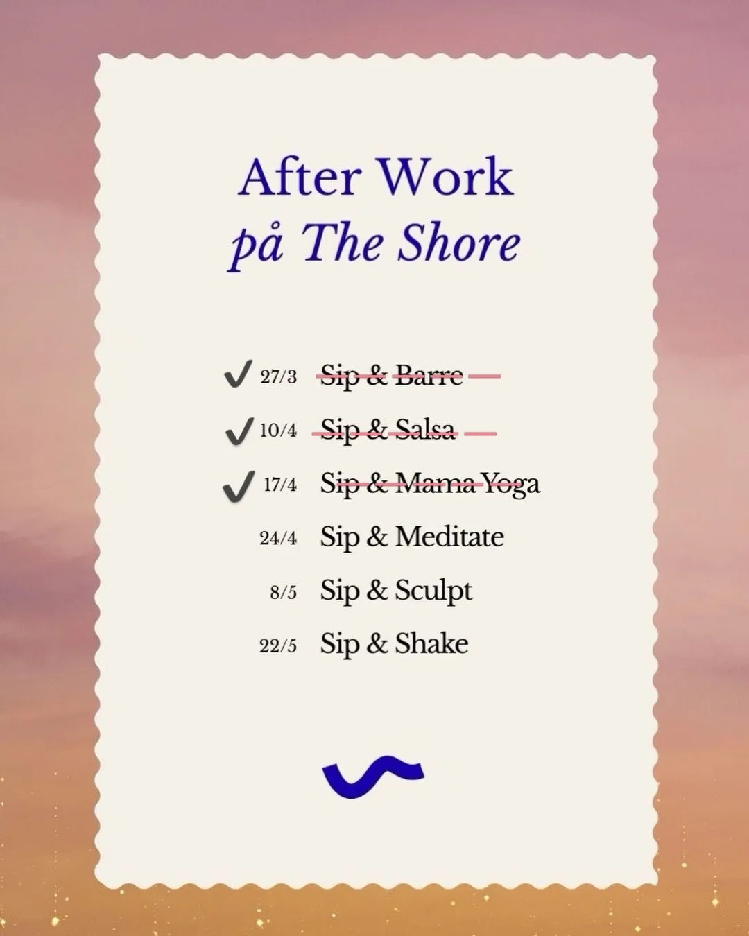 🌟 FREDAGSFEELING P&Aring; THE SHORE

AW-ish, fast lite b&auml;ttre.🤗 Vi har skapat en serie med h&auml;rliga afterworks, tappade i en n&aring;got annorlunda form. Vi t&auml;nker inte bara gott i glaset utan vill g&auml;rna addera en rolig upplevels