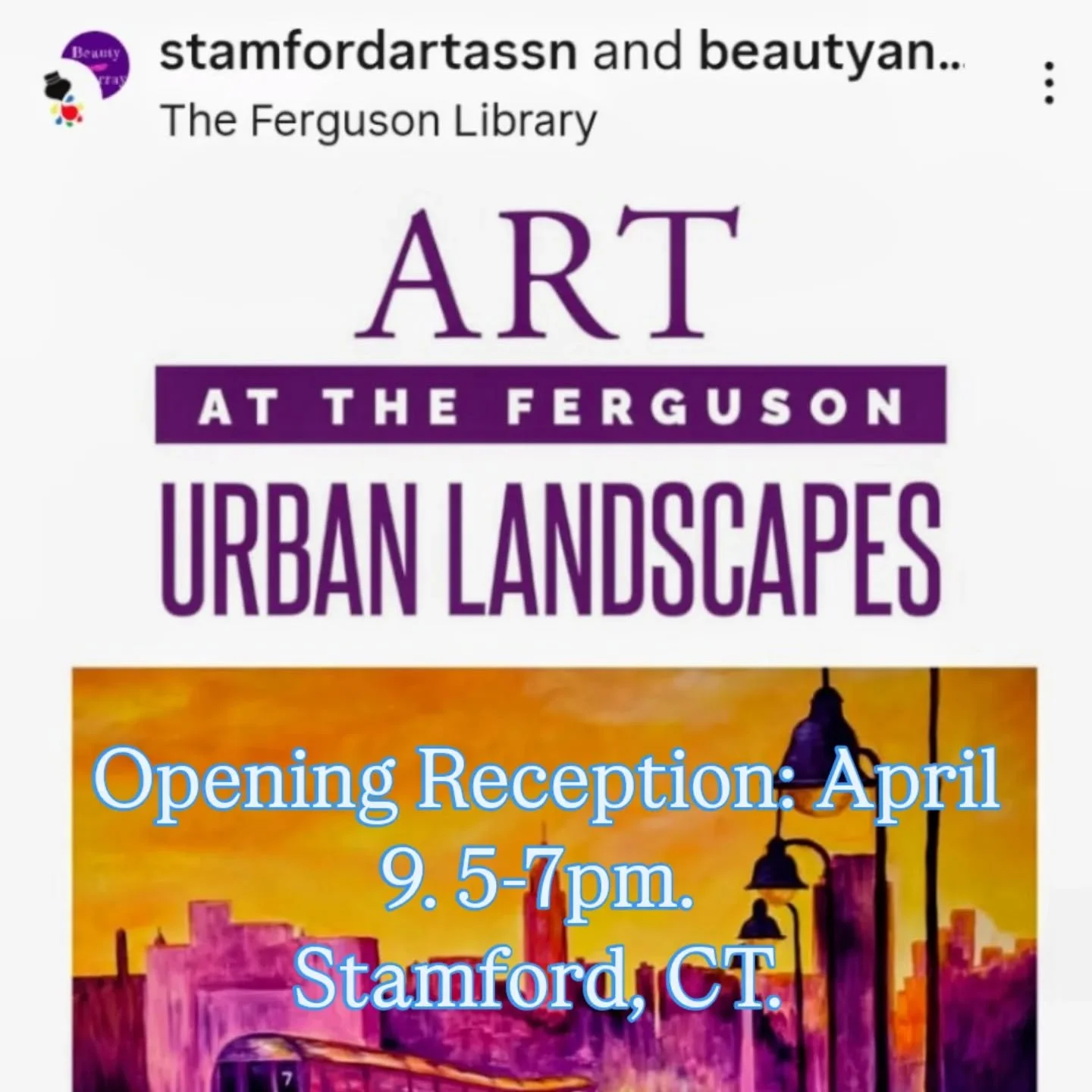 I am very glad to have one of my photographic  works at @stamfordartassn 's 'Urban Landscapes' exhibit that is showing at the @ferglibrary .  As you know libraries are near and dear to me!  Visit!

Exhibit March 31. - Aug. 27th.  DM if you want to go