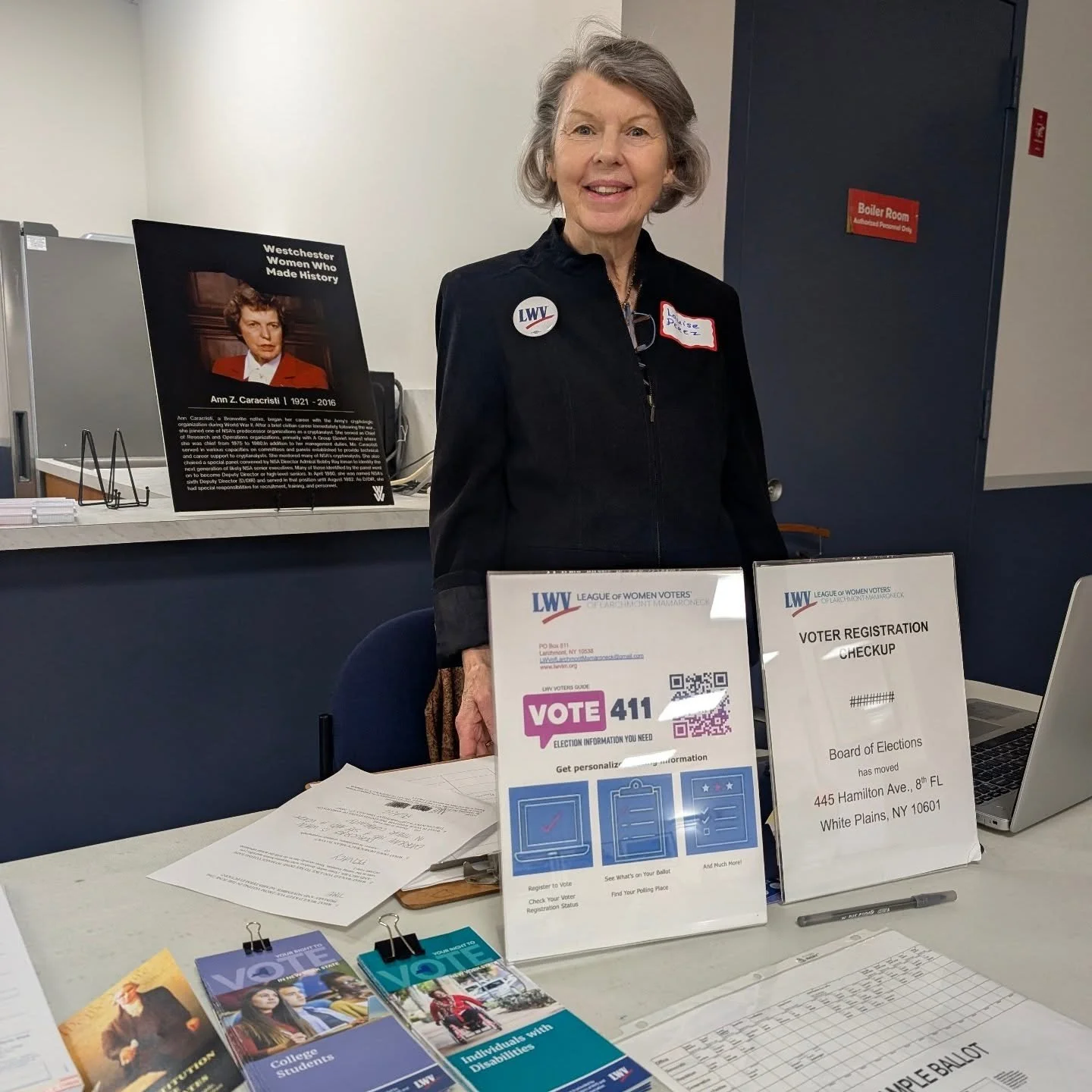 It certainly is a special moment when one can witness and participate in democracy building and enriching events. 

@lwv_larchmtmamk hosted a voter education and registration event and I was so happy to participate. 

There will be another event on M