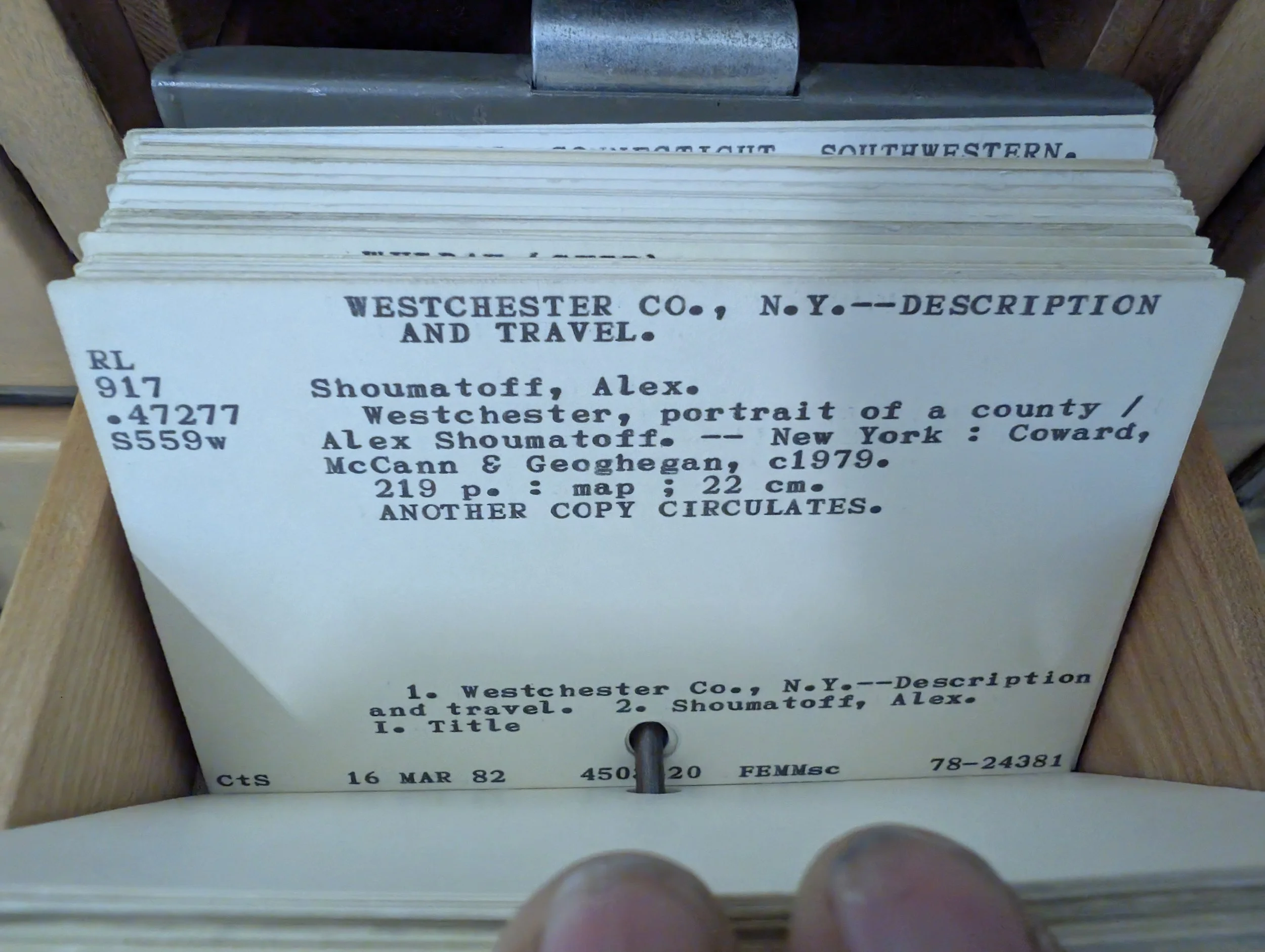 Your basic card of card catalog