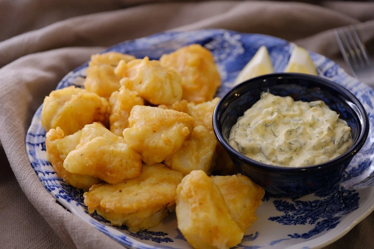 Homemade Dutch Kibbeling with Garlic–Pickle Sauce