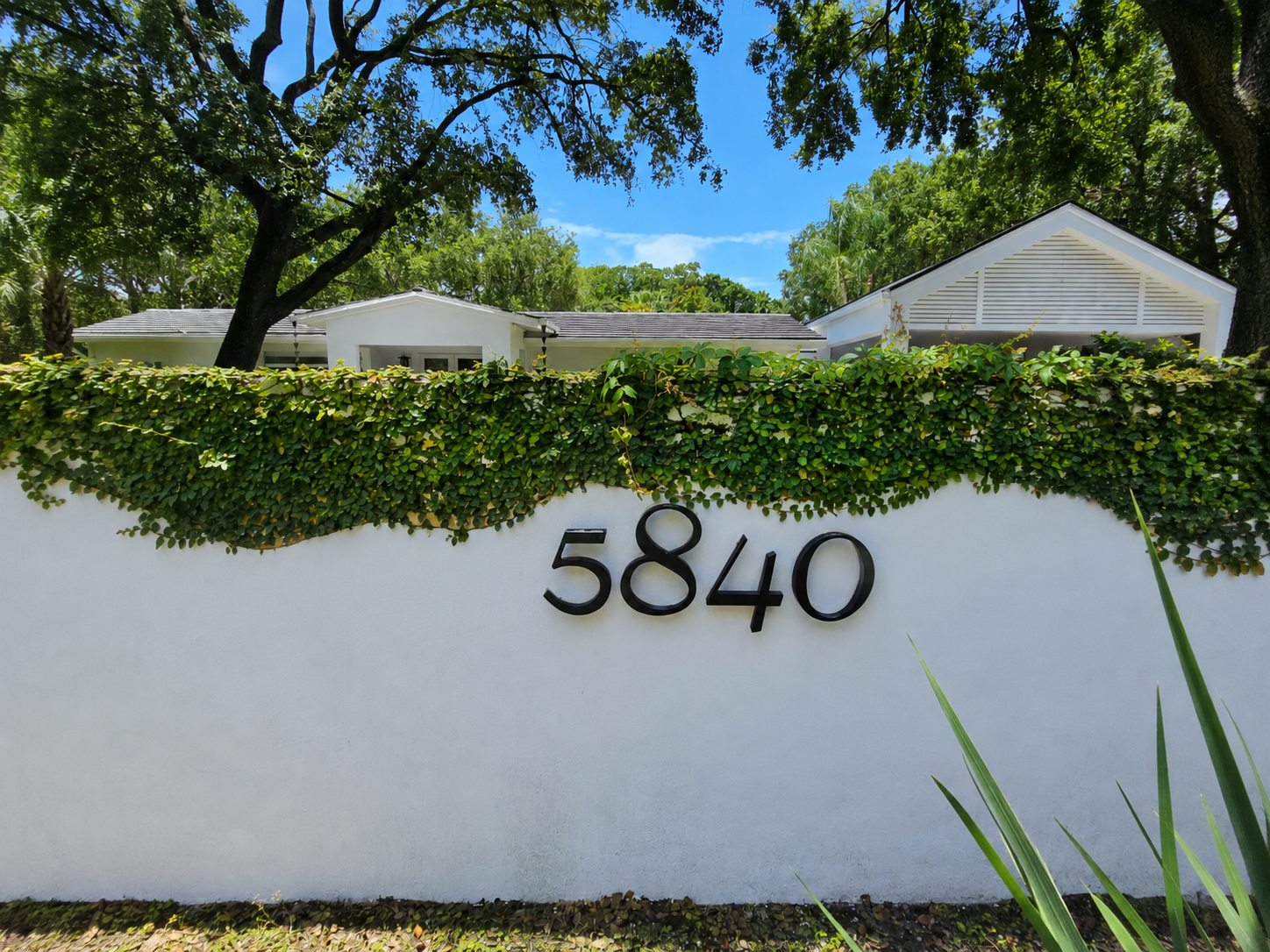 Clean exterior wall after house washing in Miami