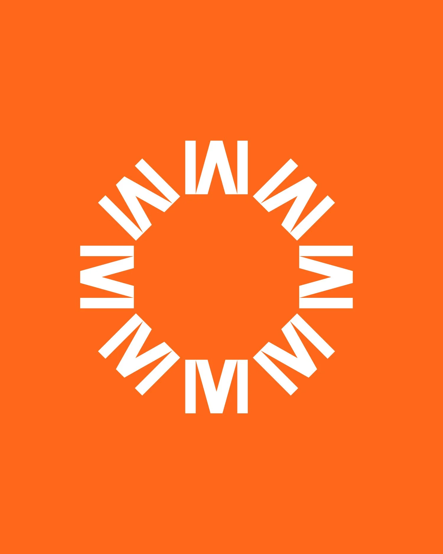 Orange background with white text in a circular pattern reading 'WAM WAM WAM WAM'.