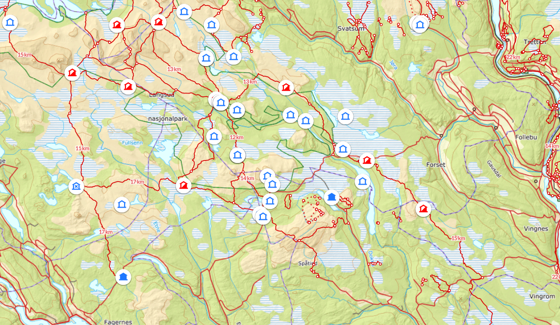 Fjellstyrehytter på Ut.no