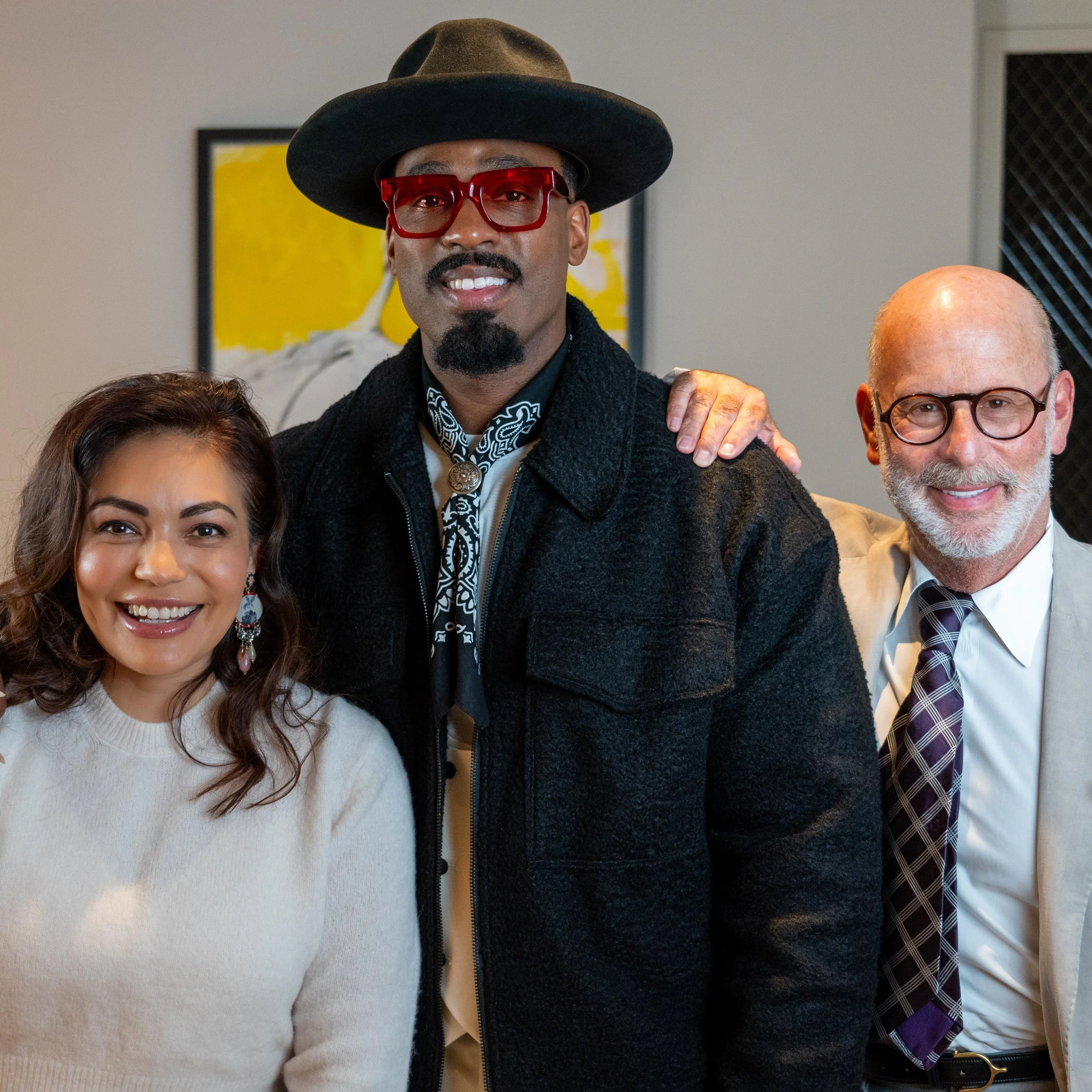 Ian Rosenblatt OBE, host of Winning podcast by Rosenblatt Law, with Ailyn Perez and Soloman Howard