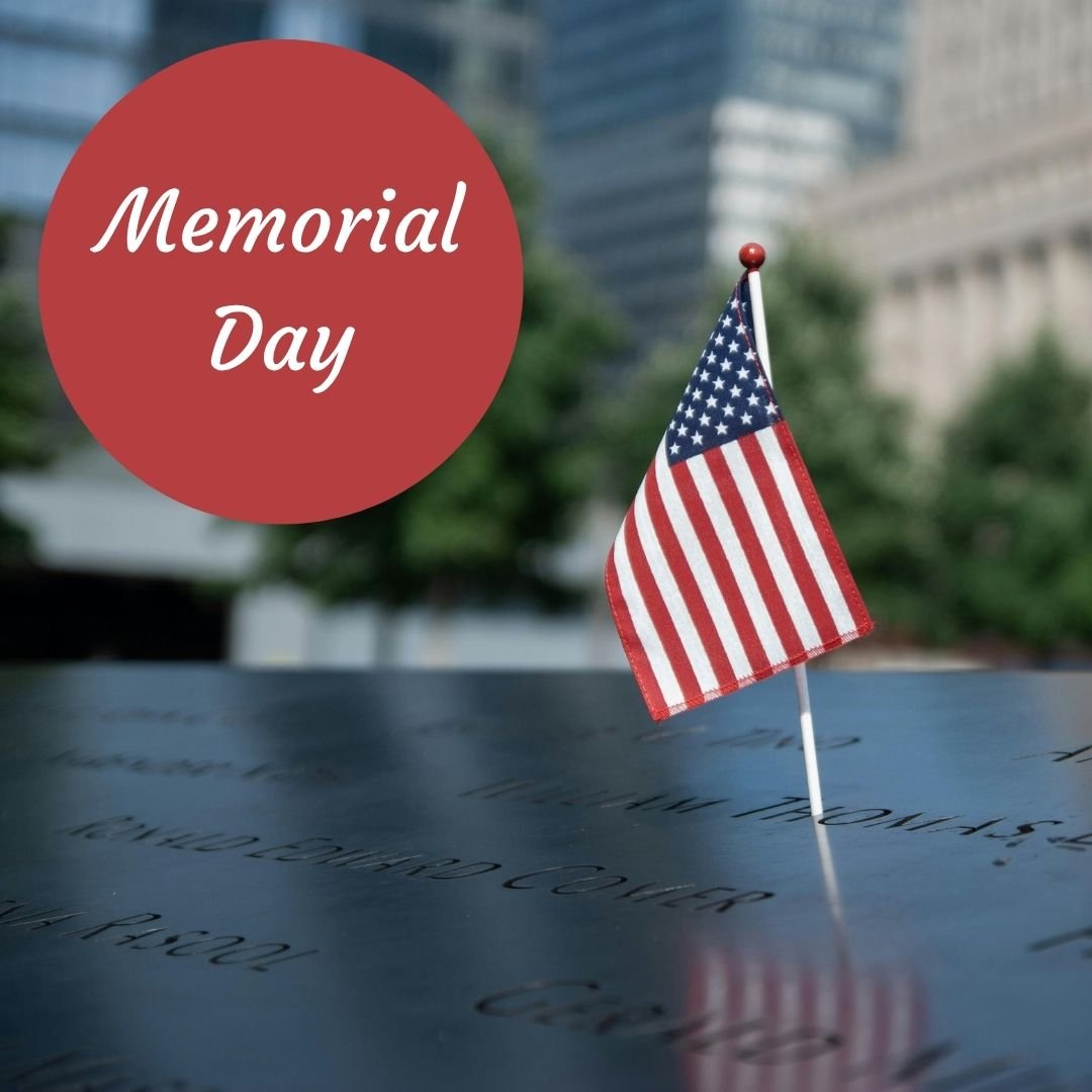 We're closed today in observance of Memorial Day. Take an opportunity to remember those who have lost their lives in service to our country.