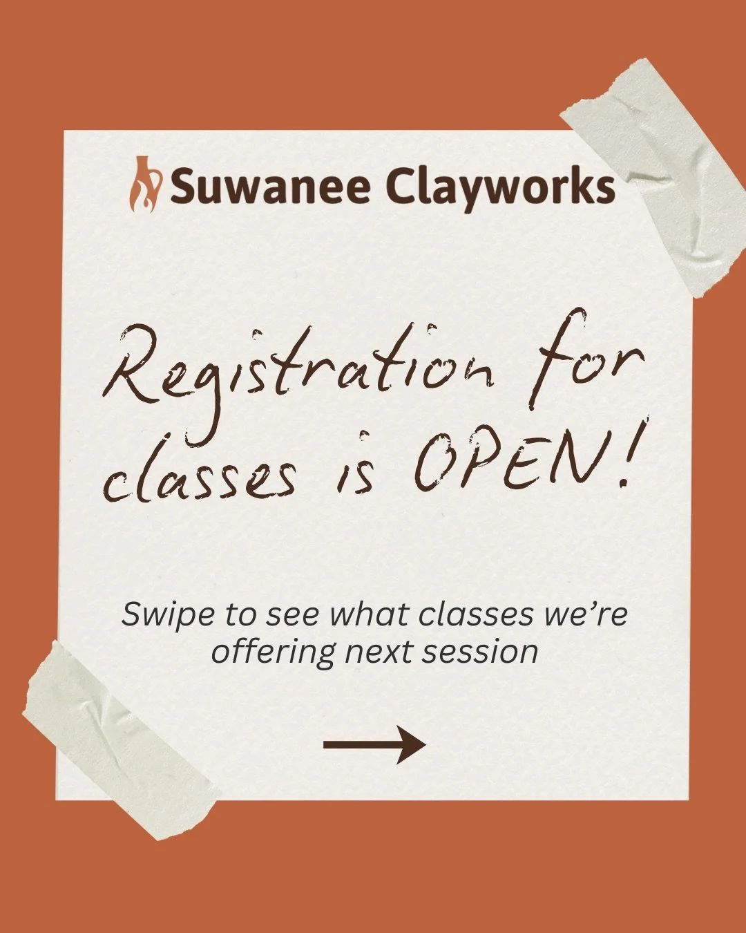 🚨Registration is OPEN!🚨We are SO excited for our February/March session of classes. Start the year off right with a new creative hobby&mdash;or jump back in if it&rsquo;s been a while. We offer wheel throwing, handbuilding, and sculpture classes wi