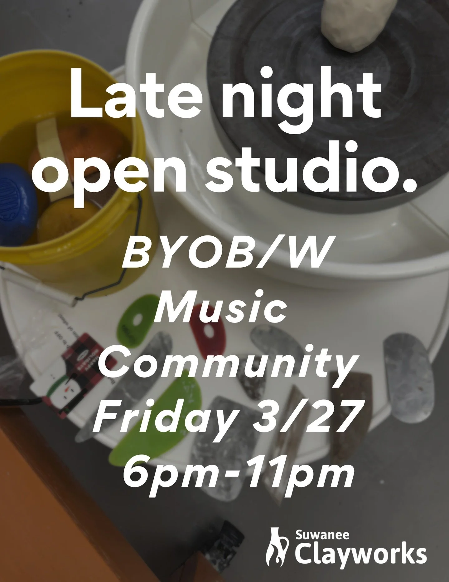 There&rsquo;s nothing like a full studio on a Friday night 🤍
Members + current students&mdash;this one&rsquo;s for you.
BYO drinks, we&rsquo;ll bring the vibes. Come unwind, create, and be part of the community. See you Friday!