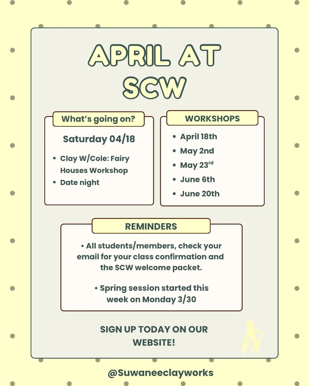 There&rsquo;s a spot for you at the table 🤍
Come create with us this month.

#potteryofinstagram #claycommunity #workshops