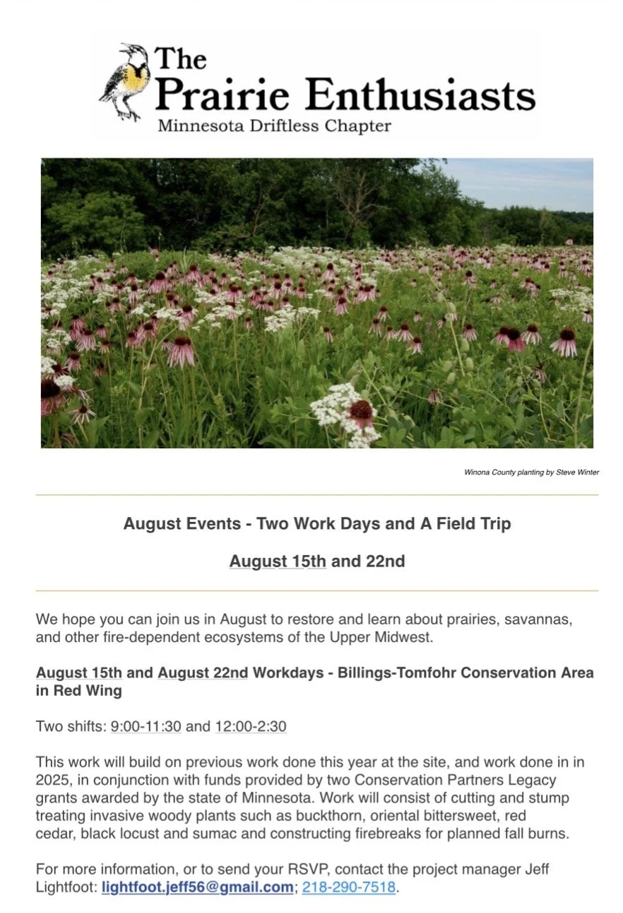 Billings - Tomfohr Conservation Area Workdays