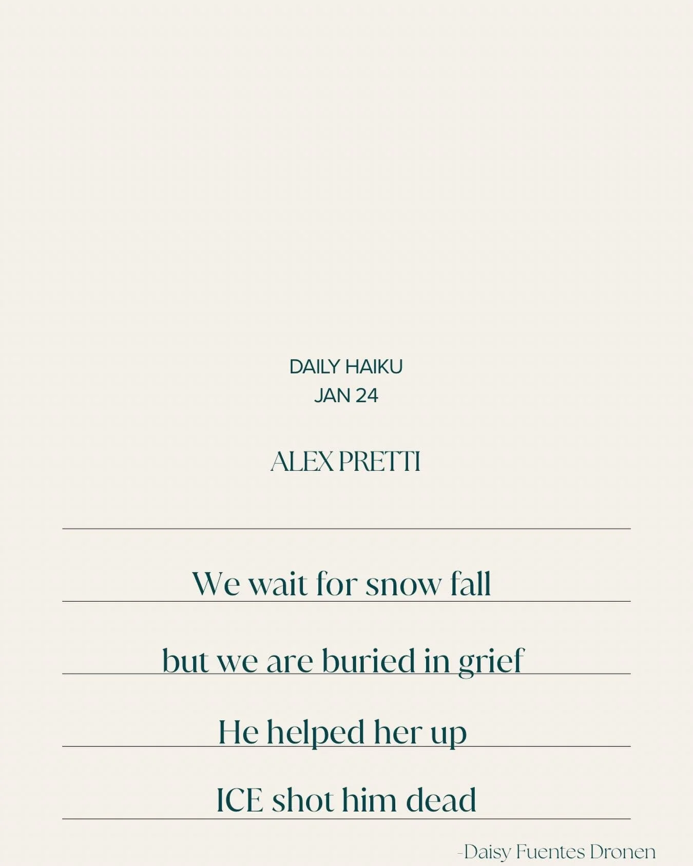 Daily Haiku Jan 24 

Hearts shattered.