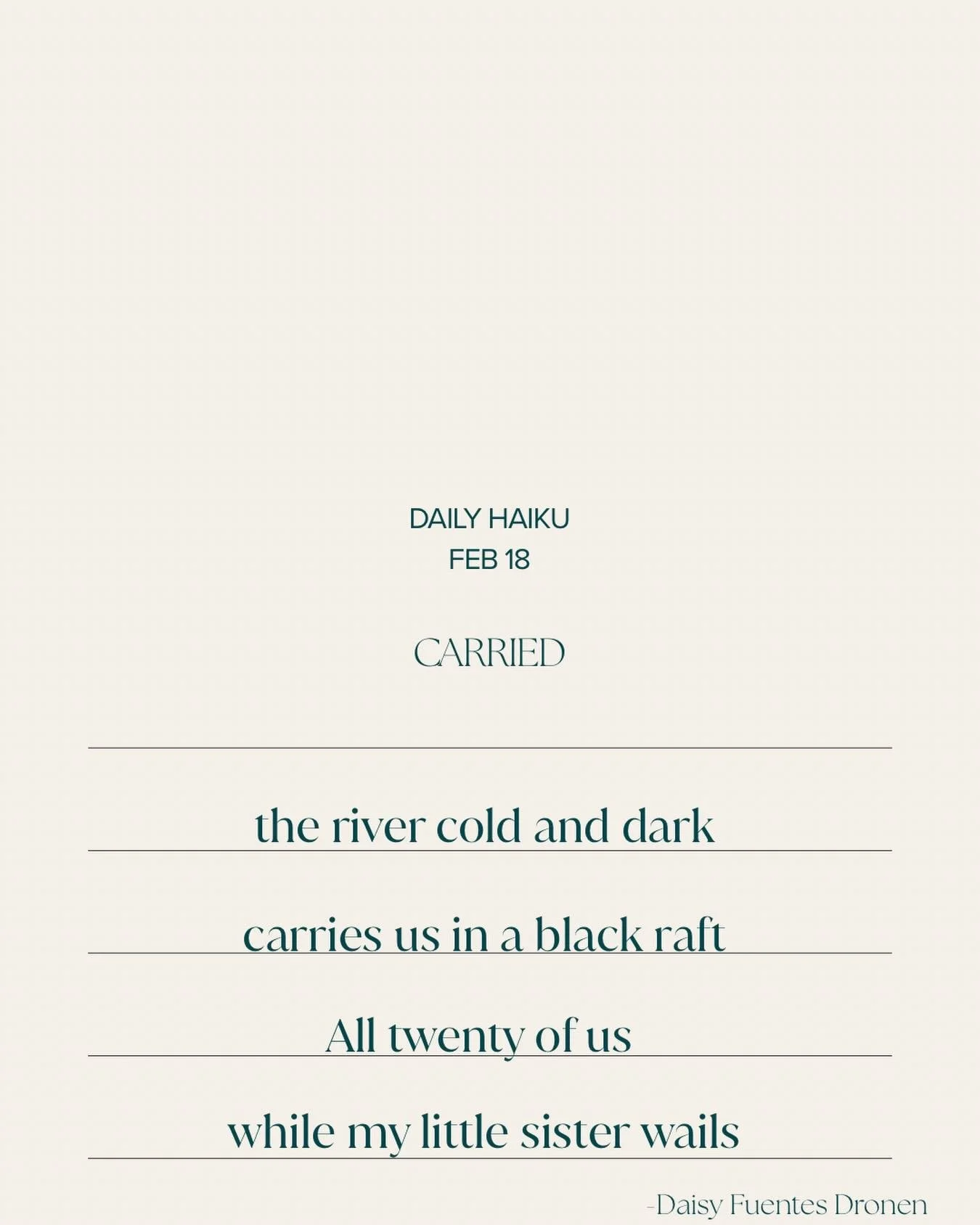 Daily Haiku Feb 19

This part of the journey is visceral and forever imprinted in my cells. 

Update*
This haiku series will be continued on Substack permanently starting Feb 20th. Please find my Substack link in my bio! Thank you for your support ✨?