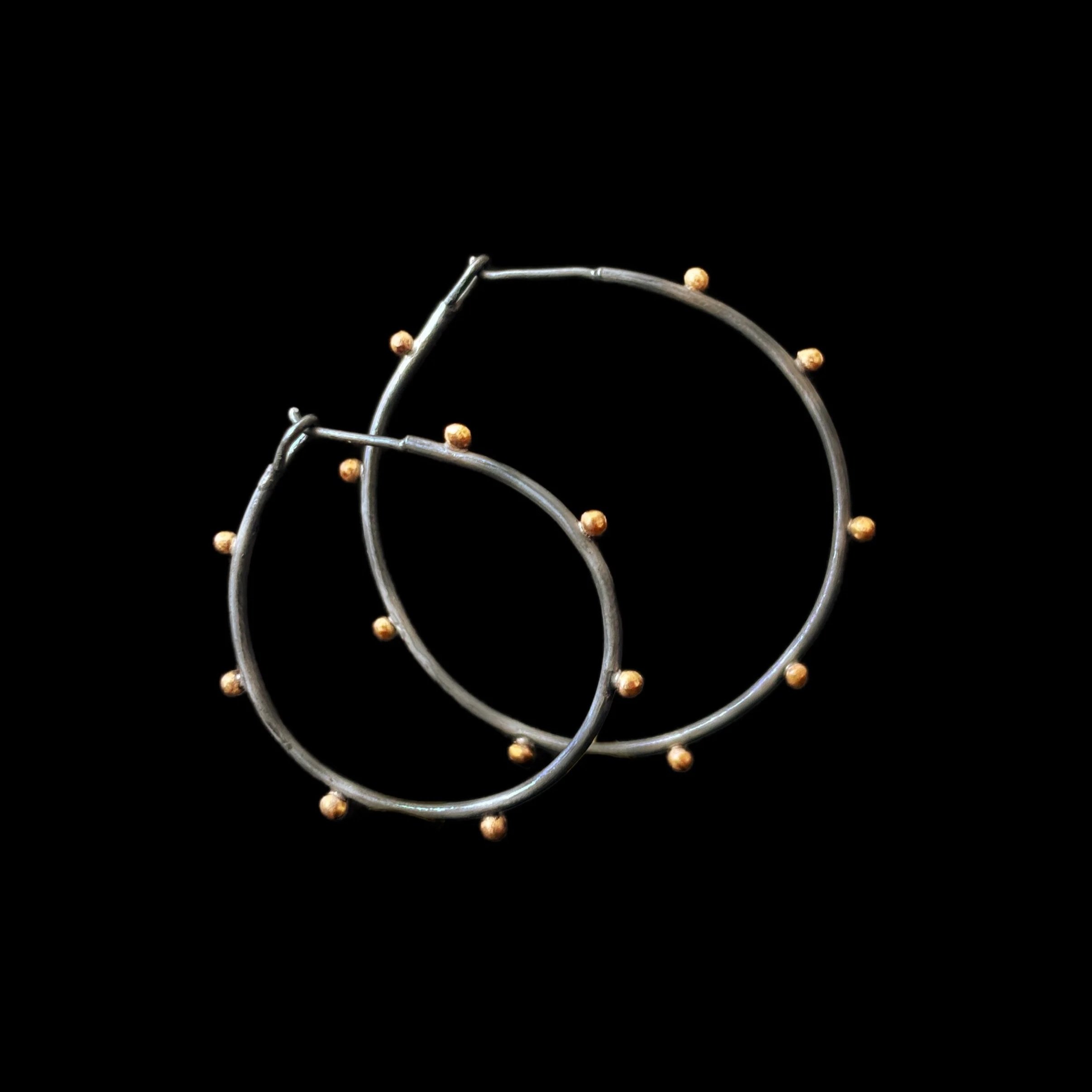 Black + Gold Hoops