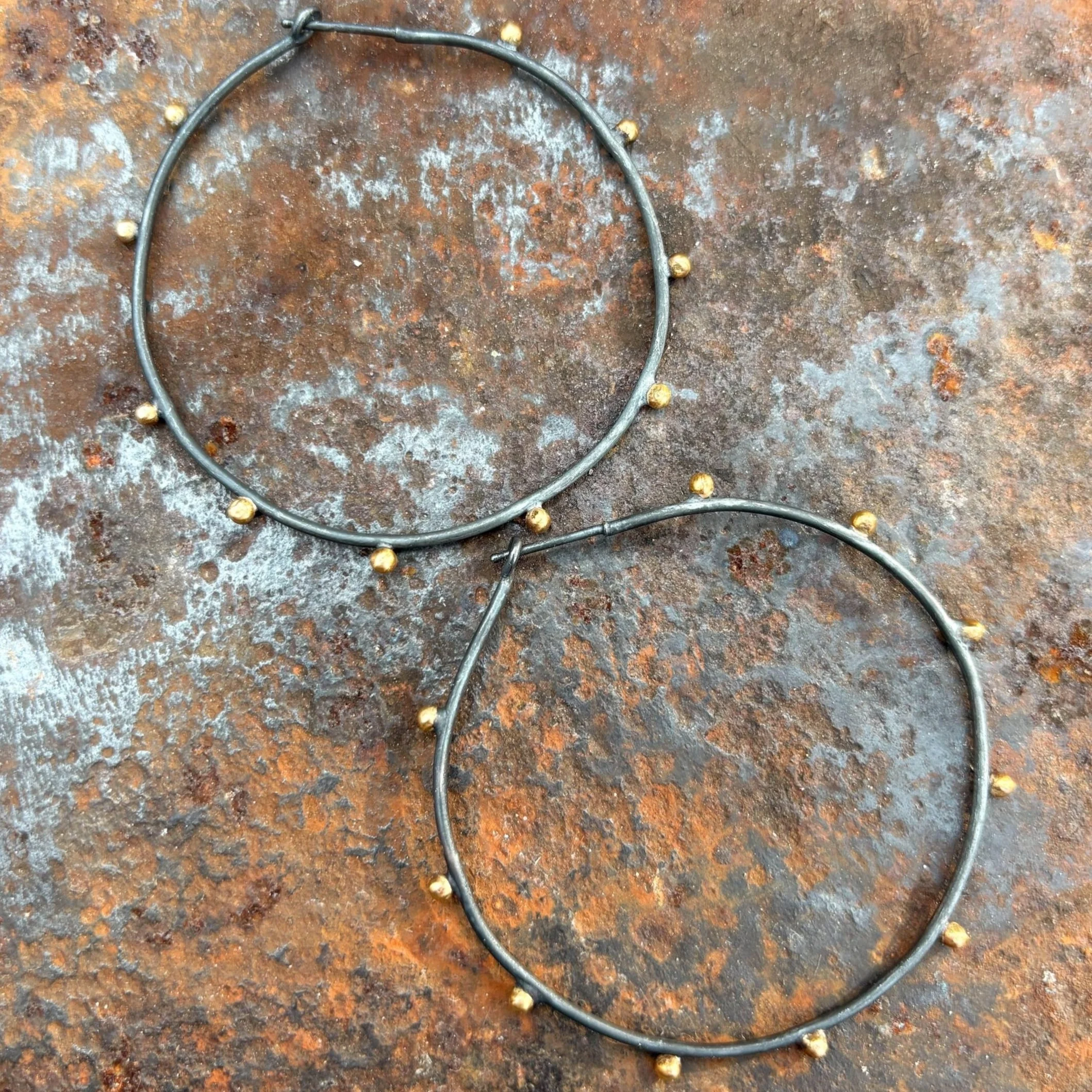 Black + Gold Hoops