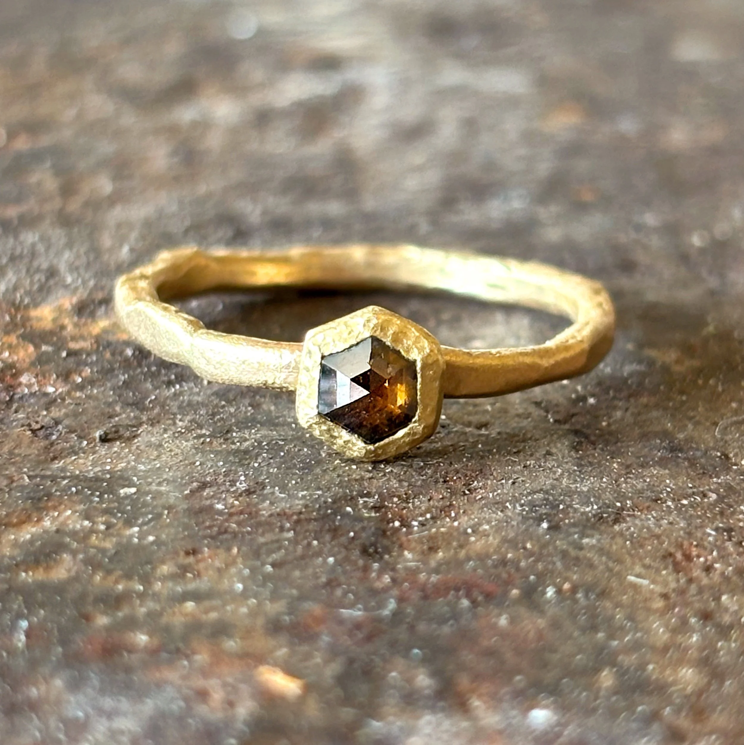 Cognac Diamond Ring