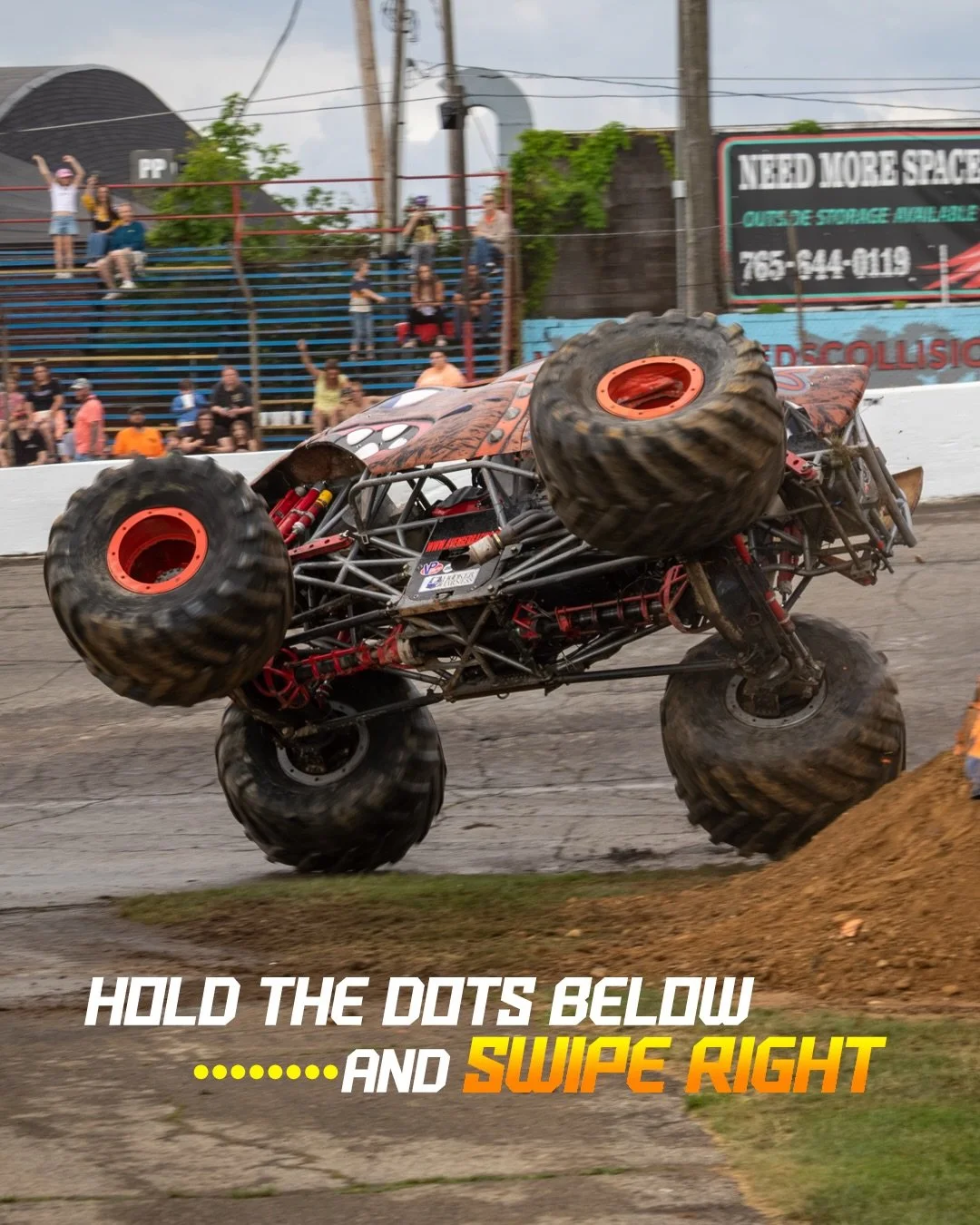 The last slide really captures the moment ⛓️&zwj;💥

Jonny Koehler turned things up last Saturday at Anderson Speedway with this ridiculous recovery! What do you call this move? 

#monstertruckthrowdown #teamthrowdown #monstertruck #brutus #freestyle