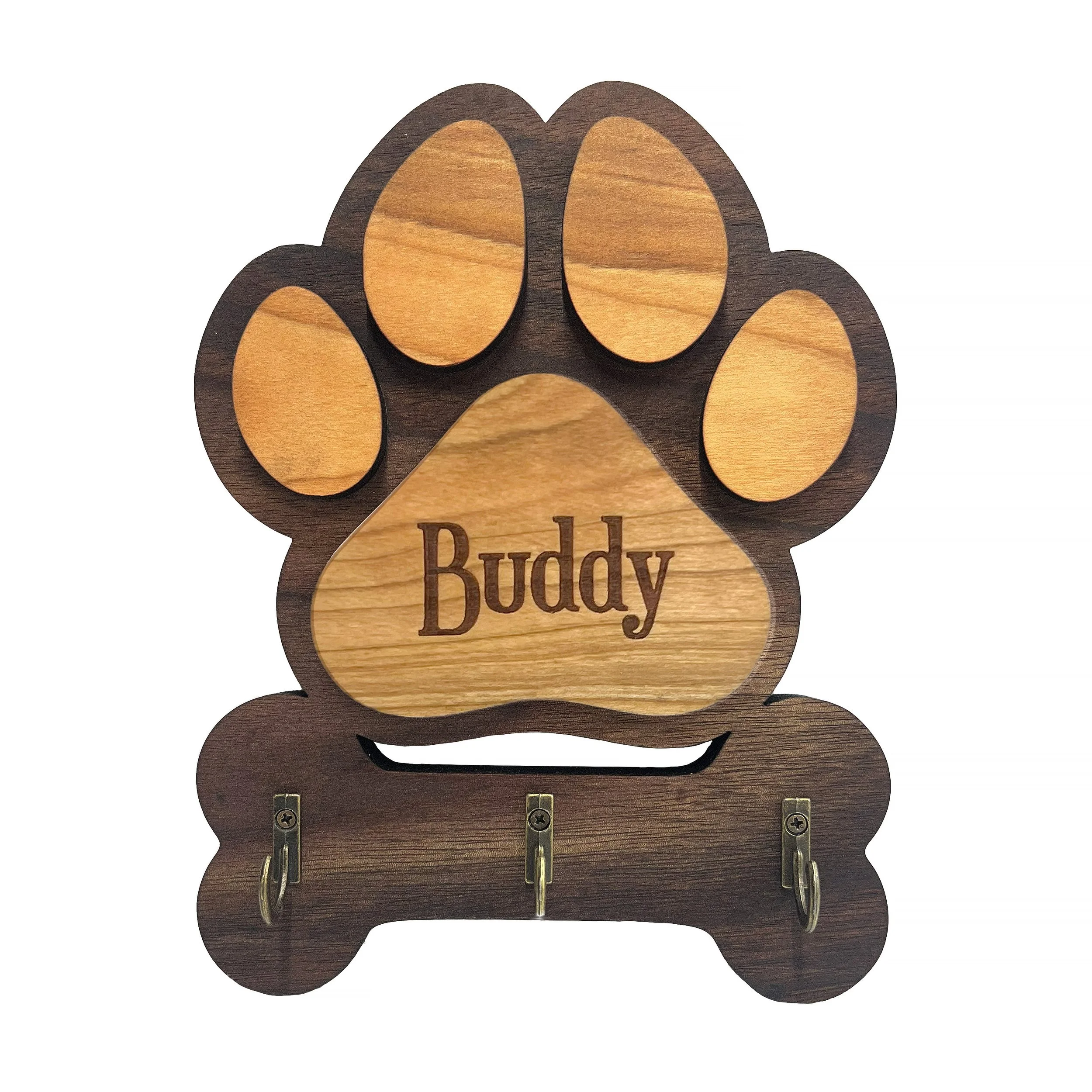 Personalized Paw Print & Bone Rack