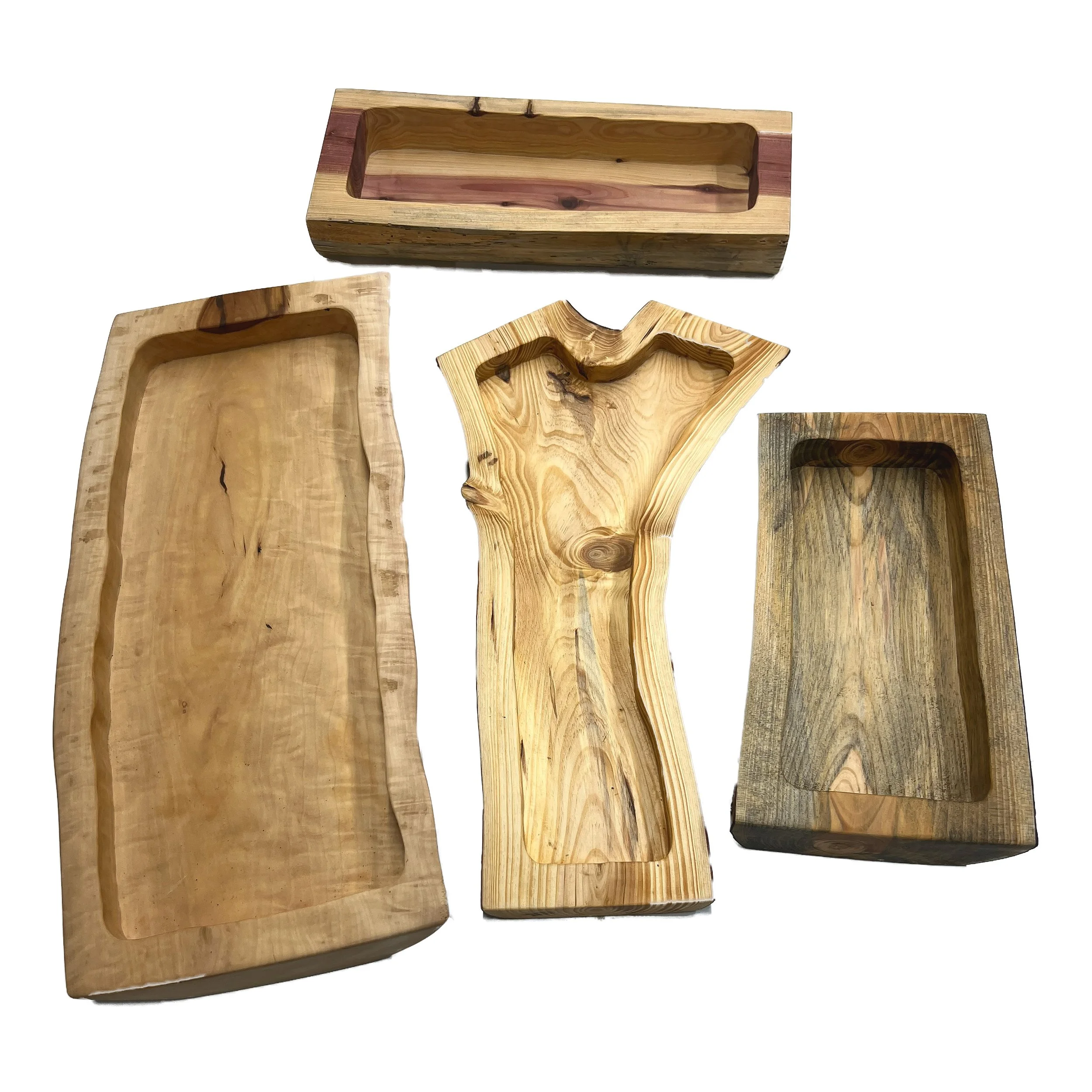 Rustic Long Log Trays — Heritage Platter Series