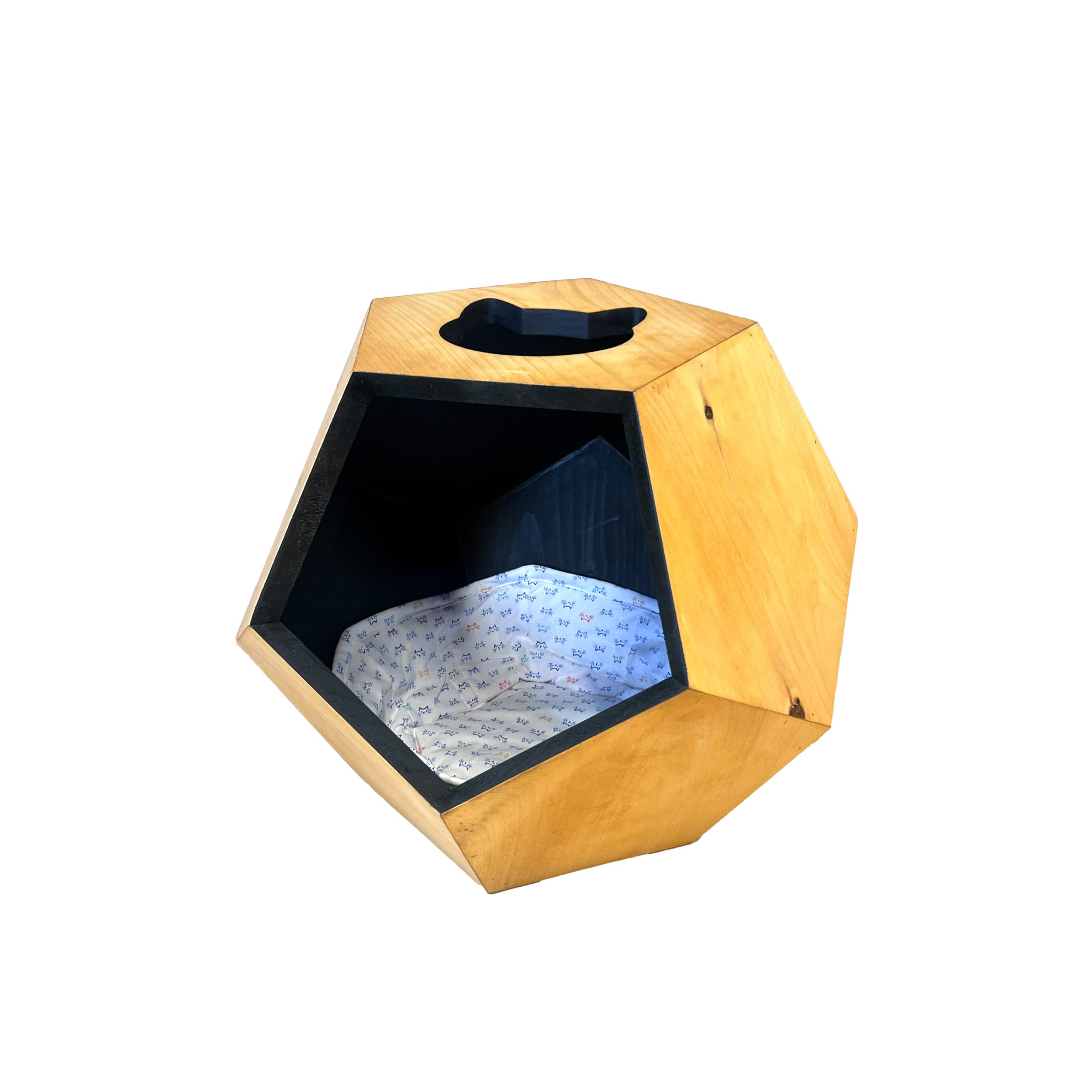 Geometric Wooden Cat Cave