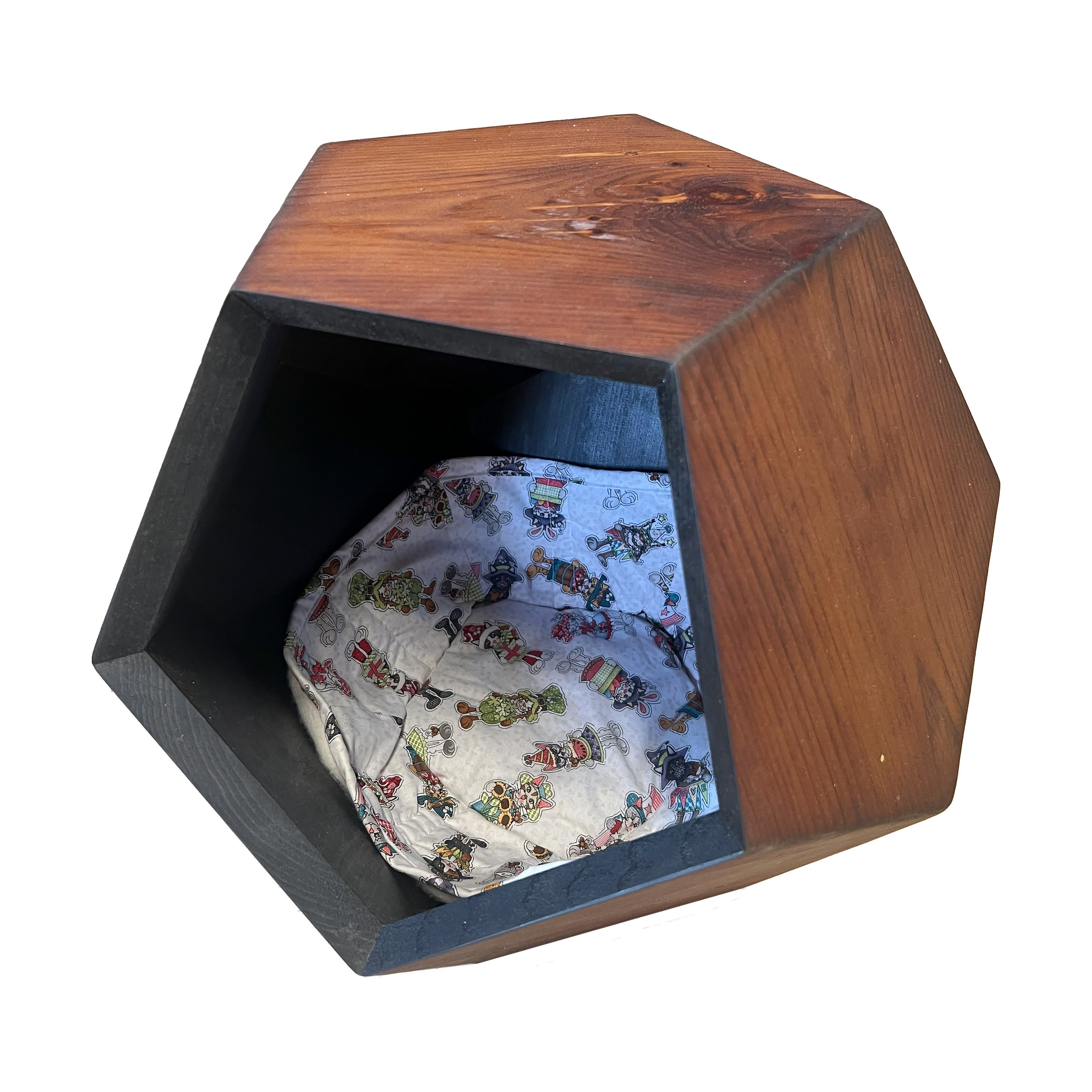 Geometric Wooden Cat Cave