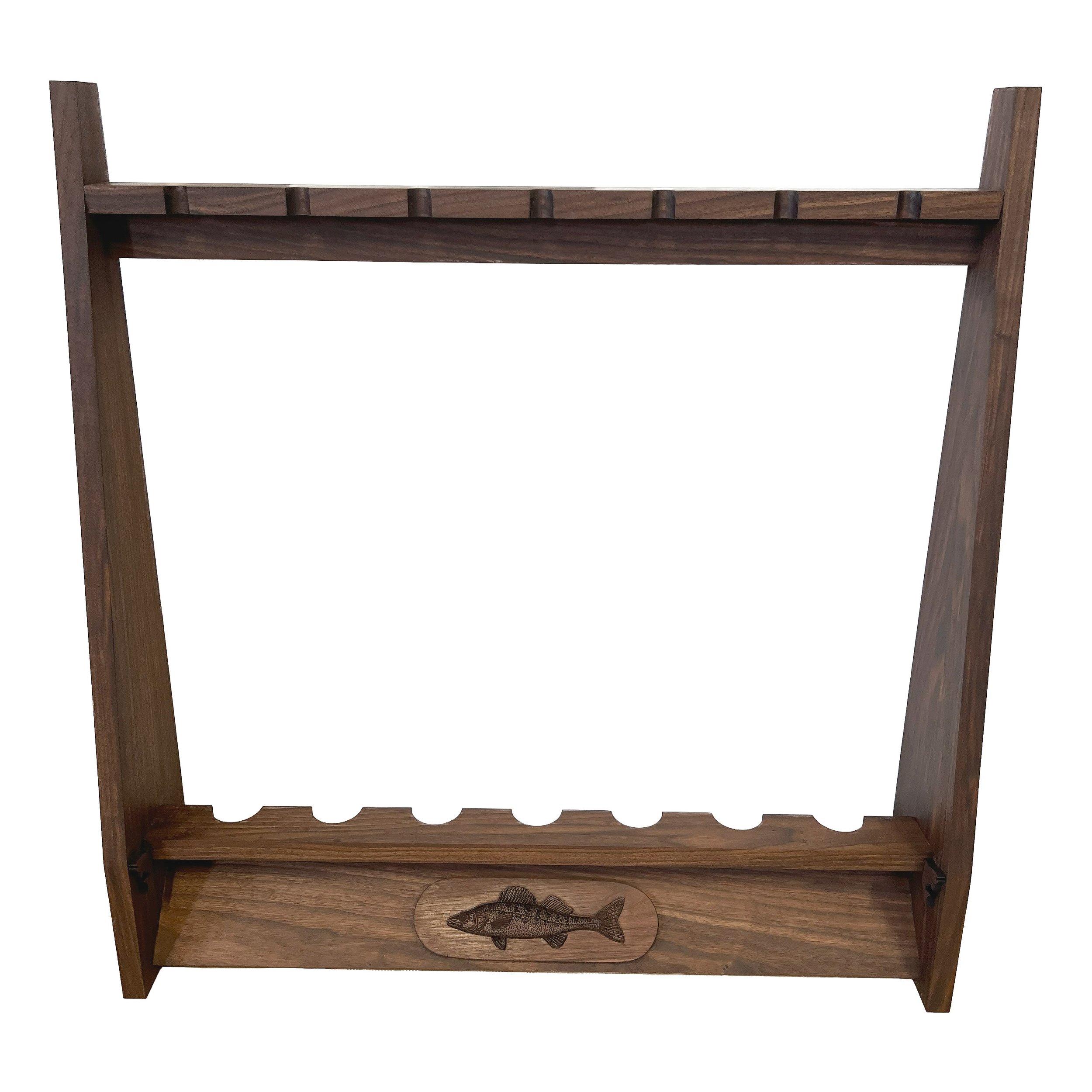 Premium Walnut Fishing Rod Holder