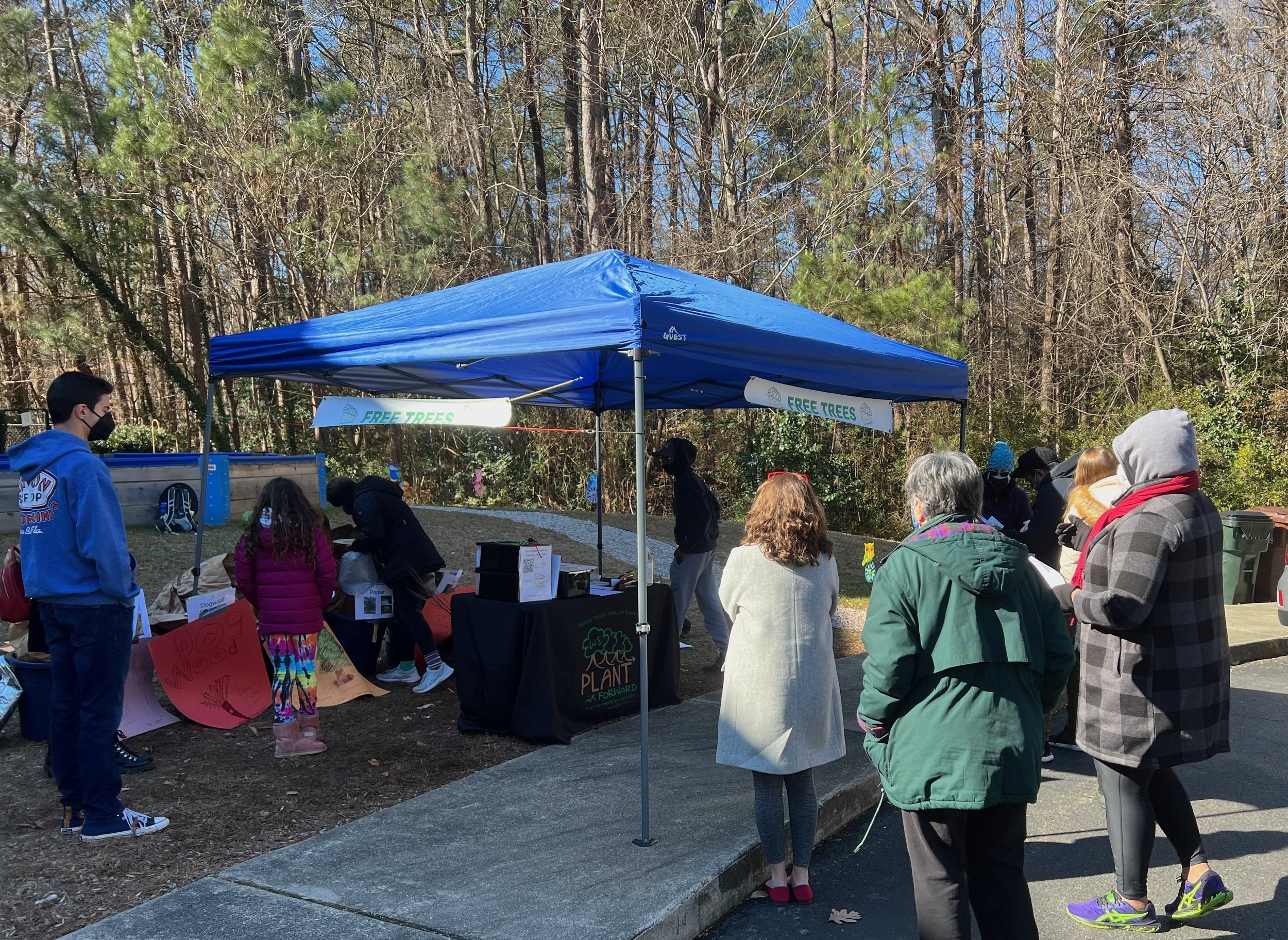 2022 - Tree giveaway (235 trees in total) at the Temple Beth Or Synagogue