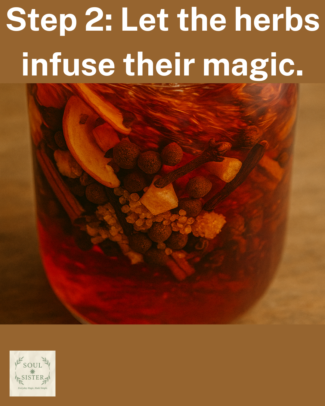 Herbs swirling in jar bursting with color.