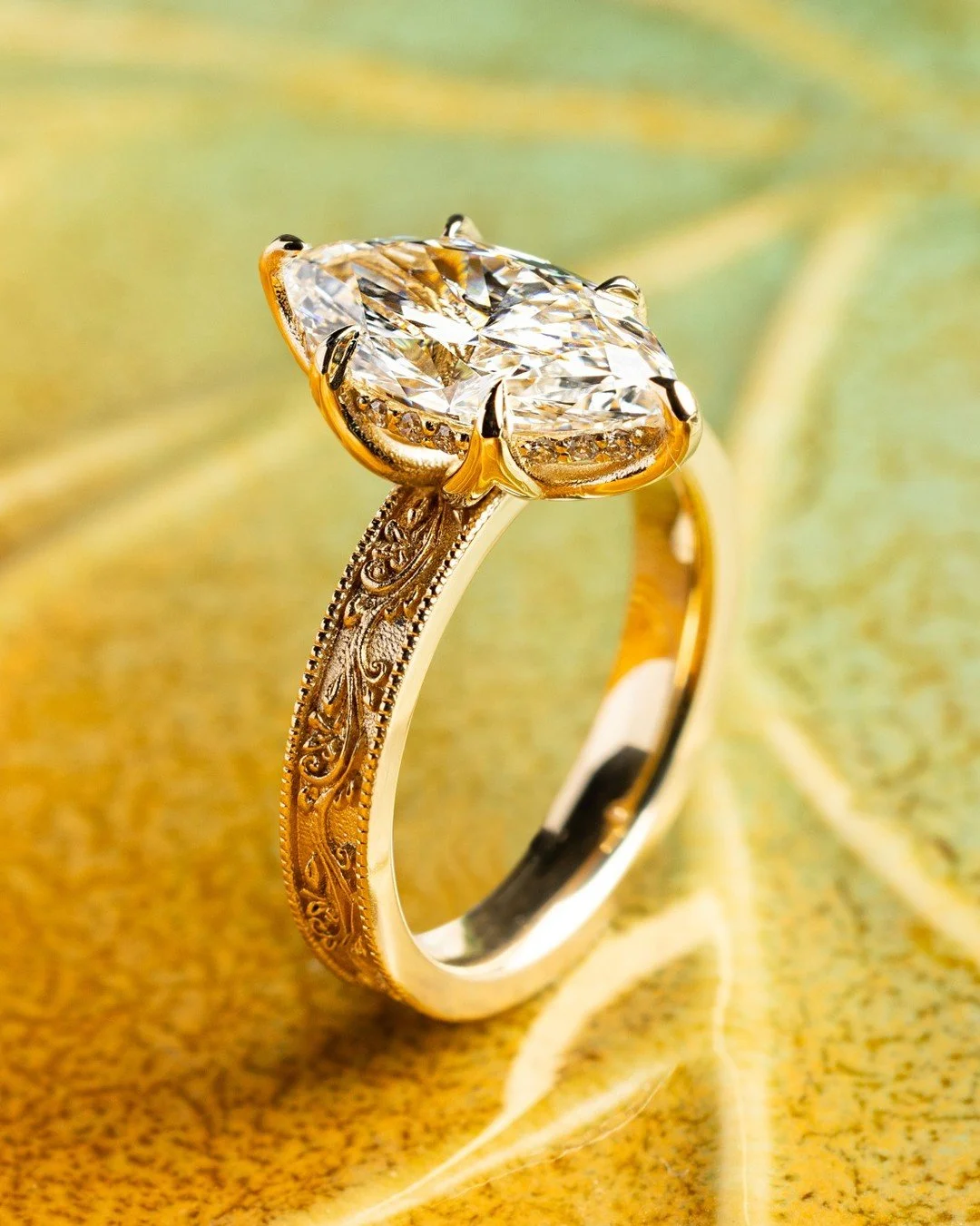 You're looking at a custom 14k gold engraved band with a gorgeous marquise diamond 🤩💍
-
- With Lashbrook, you can create and personalize any ring to suit your love story. Come see us today! #lashbrook #jamiestdm #virdenillinois #customrings