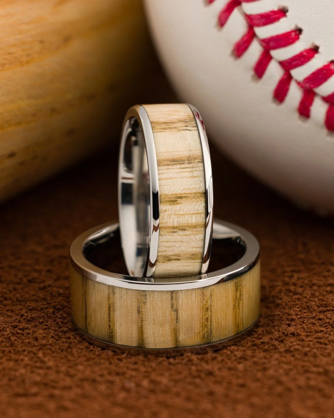 We LOVE Lashbrook designs here at Jamies! 🤩 Here is another example of what fun and creative pieces you can make! 
-
- This ring has genuine baseball bat hardwood inlays⚾ (The wood of baseball bats are inside this ring!! How cool is that!?)
