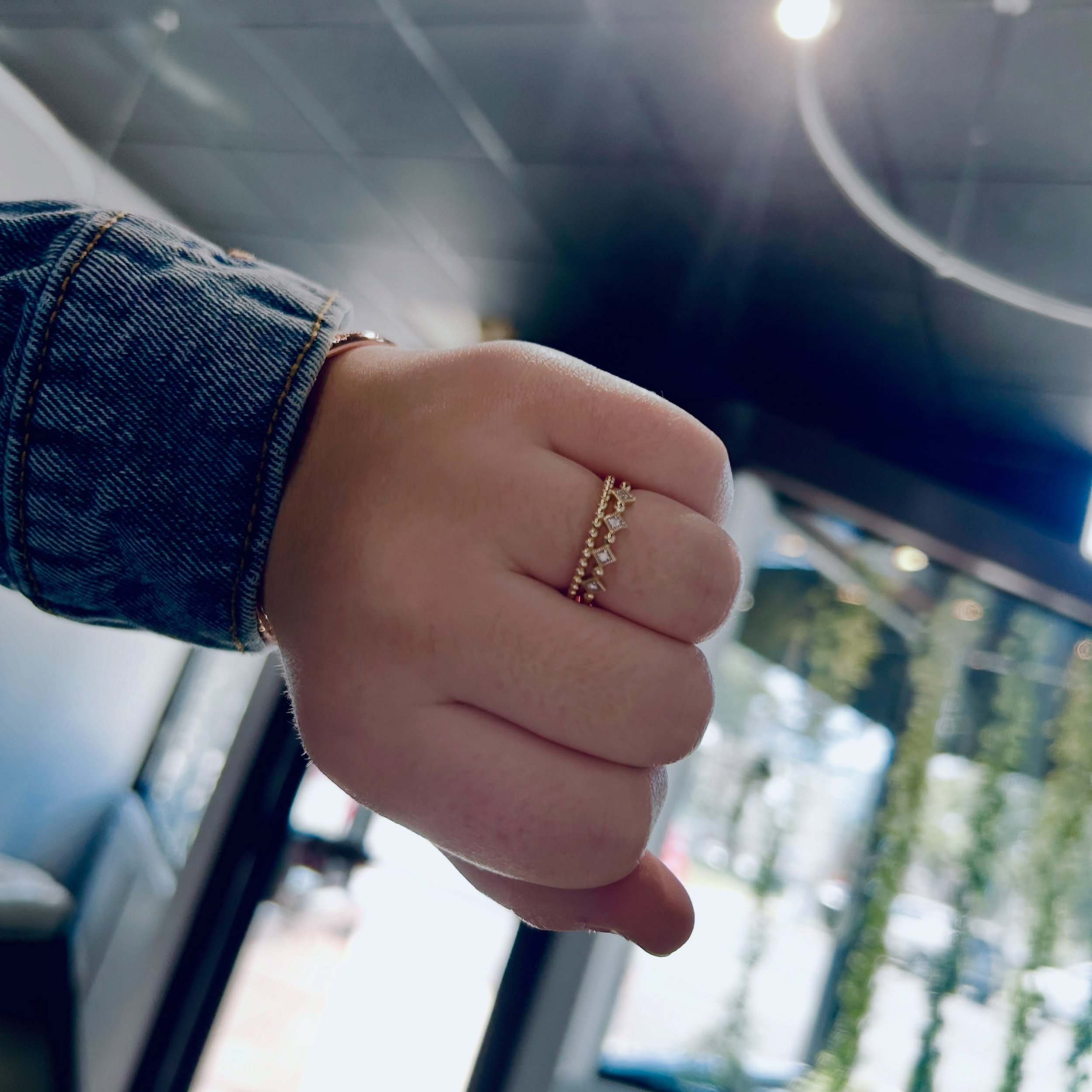 We love stackable rings over here💗 This Bujukan 14K Gold &amp; Diamond Ring is an easy stackable ring that is gorgeous! 

Want it today? Open till 1😉
#stackablerings #jamiestdm #virdenillinois #smallbusinessjewelry #shoplocal