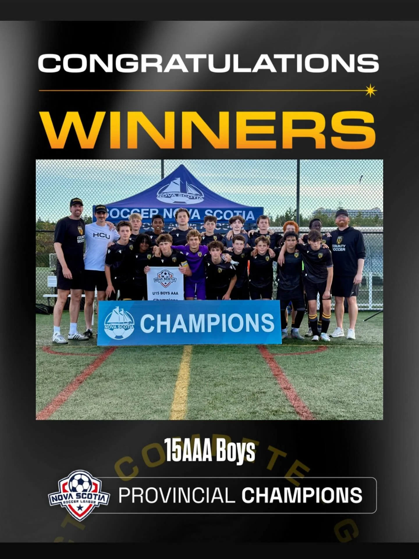 Our 15AAA Boys had an incredible summer, winning the tier 1 division of the @as_brossard tournament, the Nova Scotia Cup competition, a top 10 15AAA boys ranking in Canada, and Sunday they capped it off with a Provincial Title!

Congratulations to th
