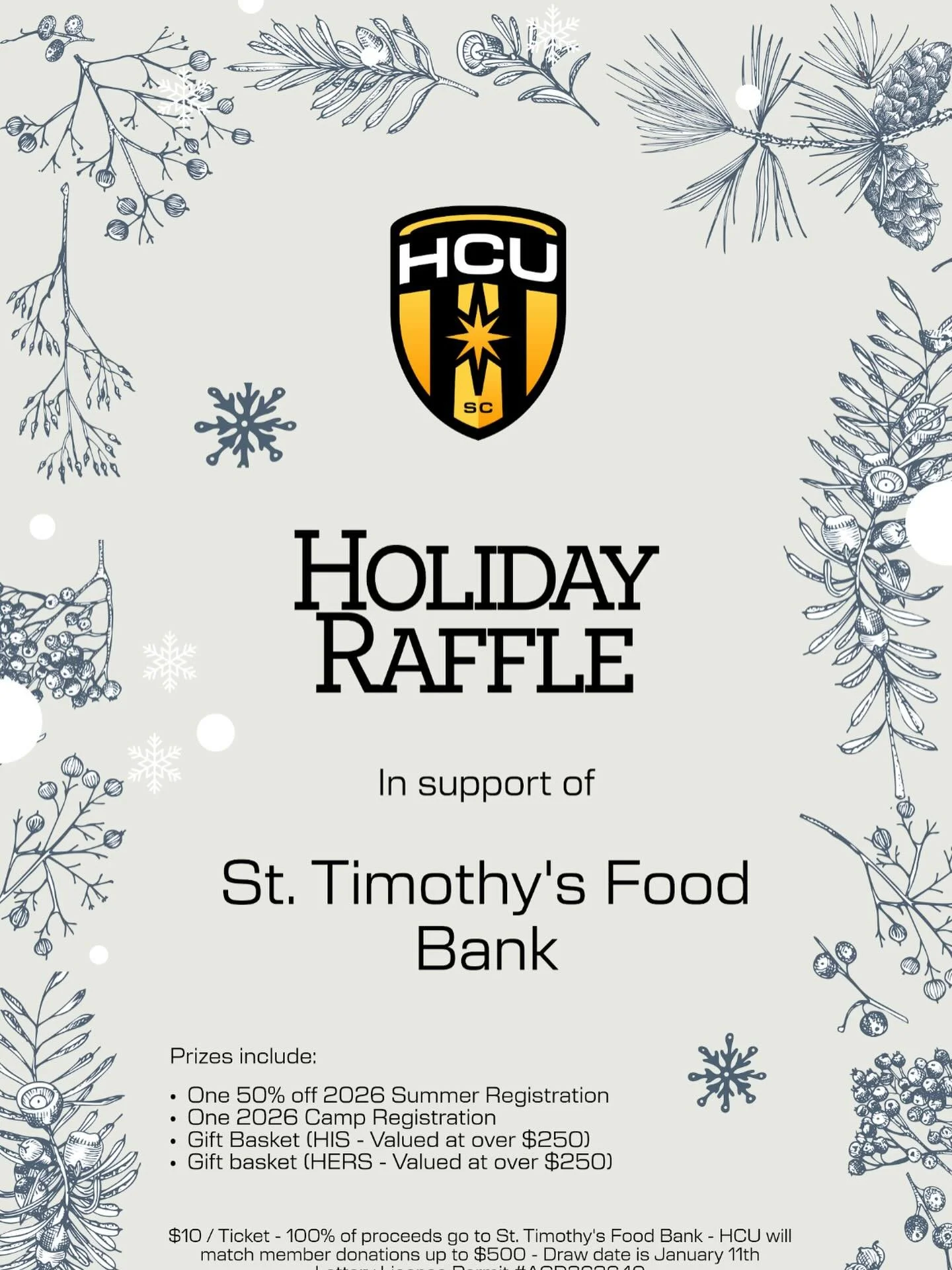 Happy Holidays Everyone!

❤️&nbsp;&nbsp;A food bank in our area needs our support.

Let&rsquo;s come together with a contest and help them out!

Prizes Include:

⚽ One 50% Off 2026 Summer Registration
☀️ One FREE 2026 Camp Registration
🎁 Gift Basket