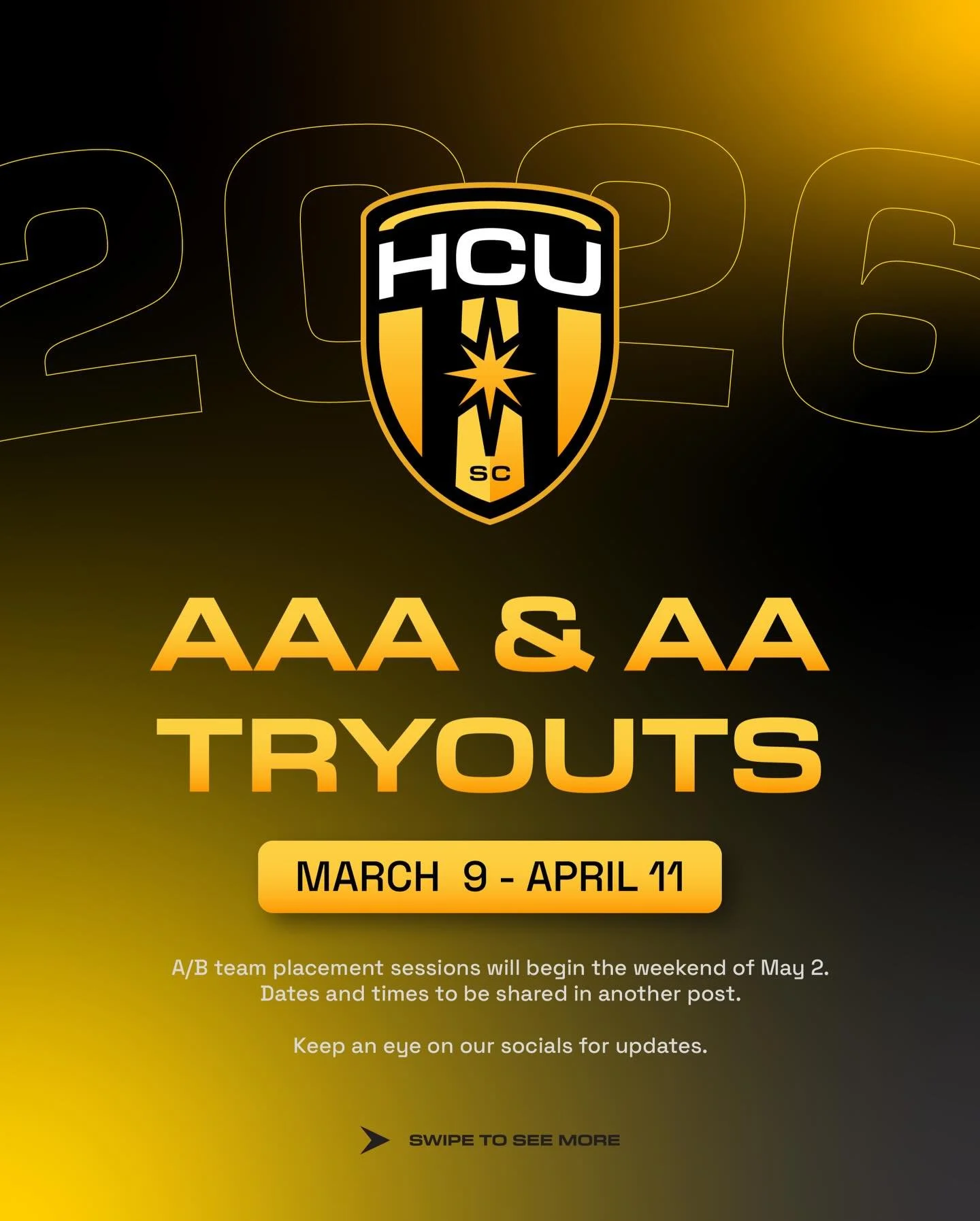 The Summer 2026 Season is just around the corner 🌞 and so are our AAA &amp; AA tryouts! ⚽️✨

🗓️ Circle the dates in your calendars!

Contact Graham@hcusoccer.ca if you have any questions about the tryout process. 

#HCUsoccer #LoveOfTheGame