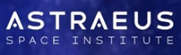 Astreaus Space Institute logo with white text on a blue background