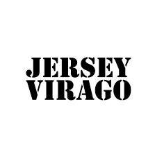 Text reading 'JERSEY VIRAGO' in bold black letters on a white background.