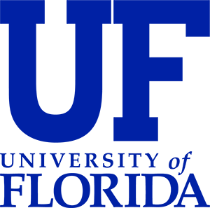 University of Florida logo in blue with large letters 'UF' and the university name beneath.
