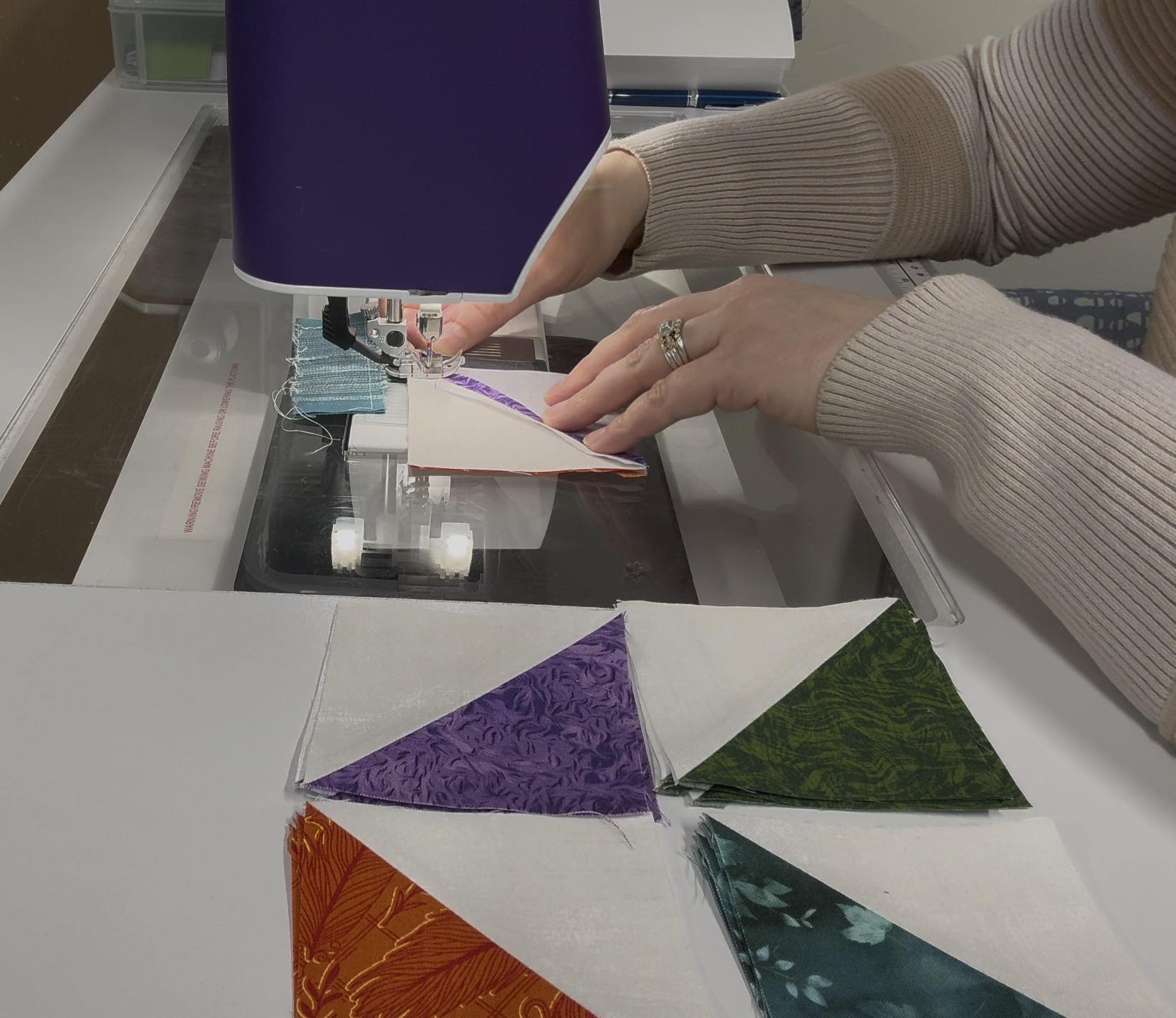 Sewing at a Machine