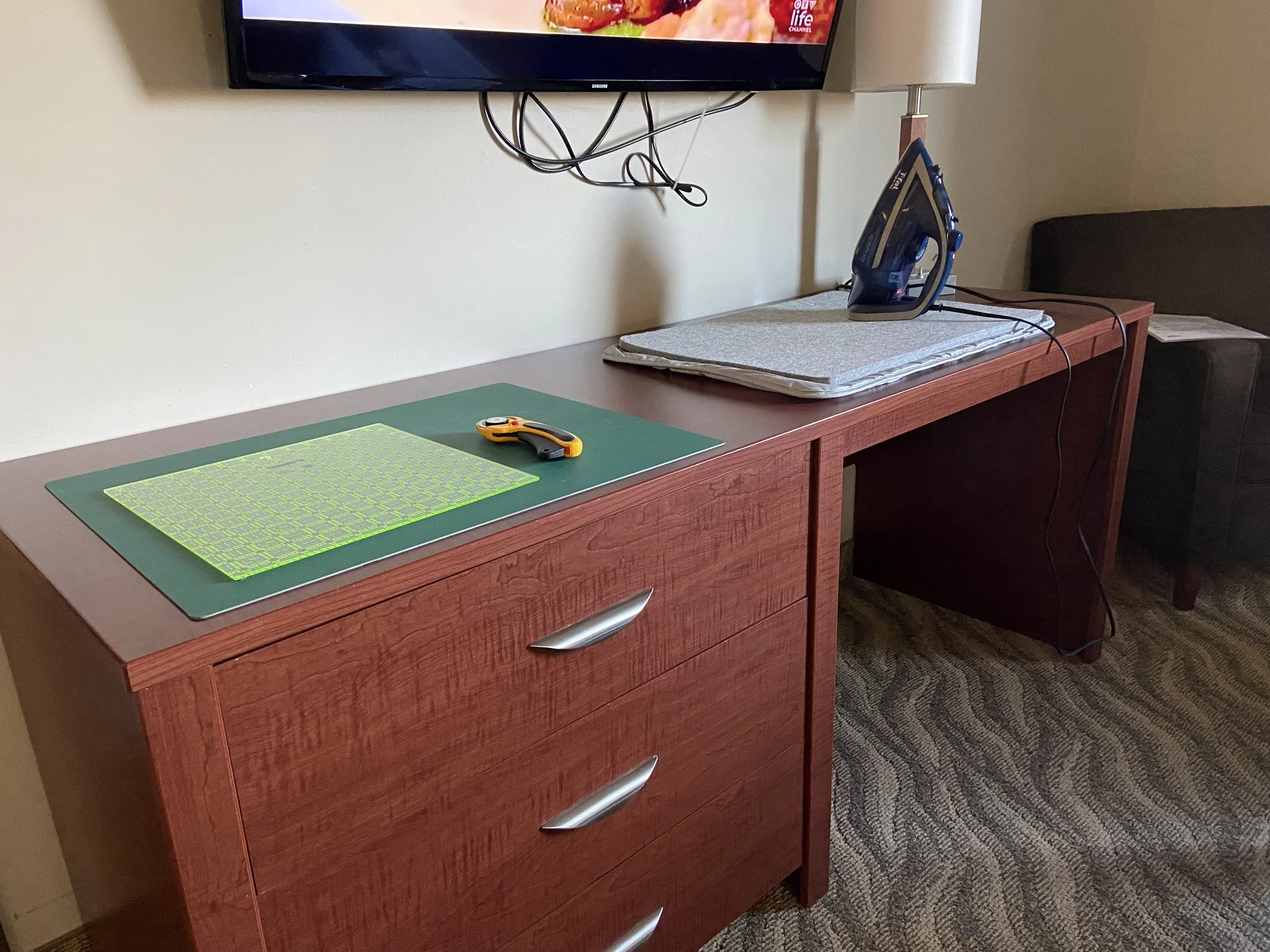 Hotel Desk Ironing and Cutting Station
