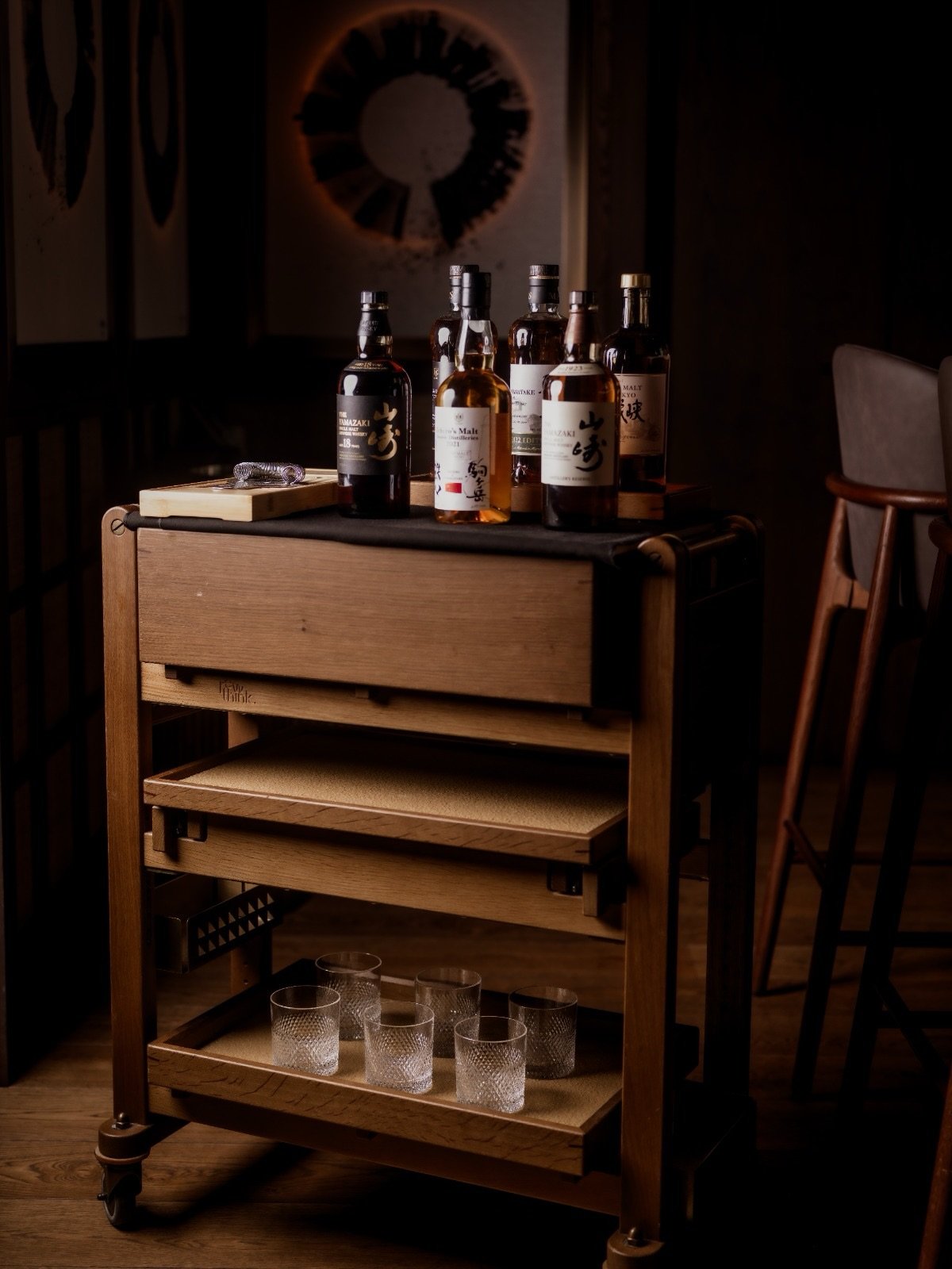 The Whisky Trolley.

Featuring a quiet collection of historic Japanese producers, each bottle has been chosen for its craft and character. Each are poured into delicate Kimura glassware from Kimura, a Japanese maker with over a century of heritage.